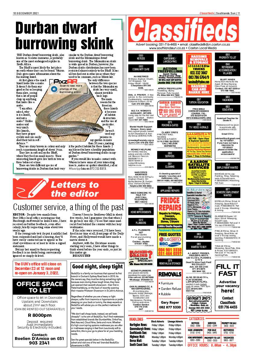 Southlands Sun 10 December 2021 page 11