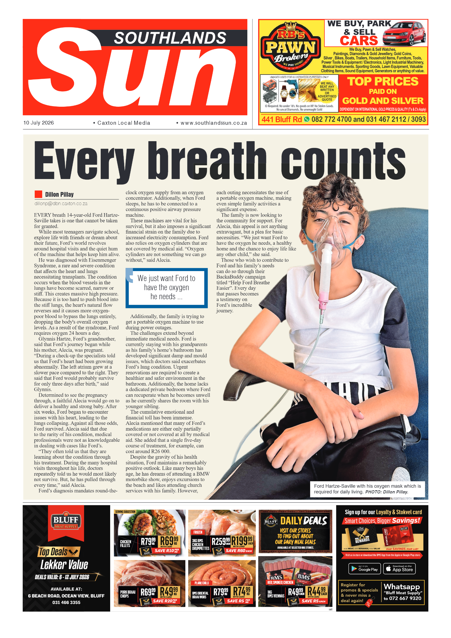 Southlands Sun 10 July 2026 page 1