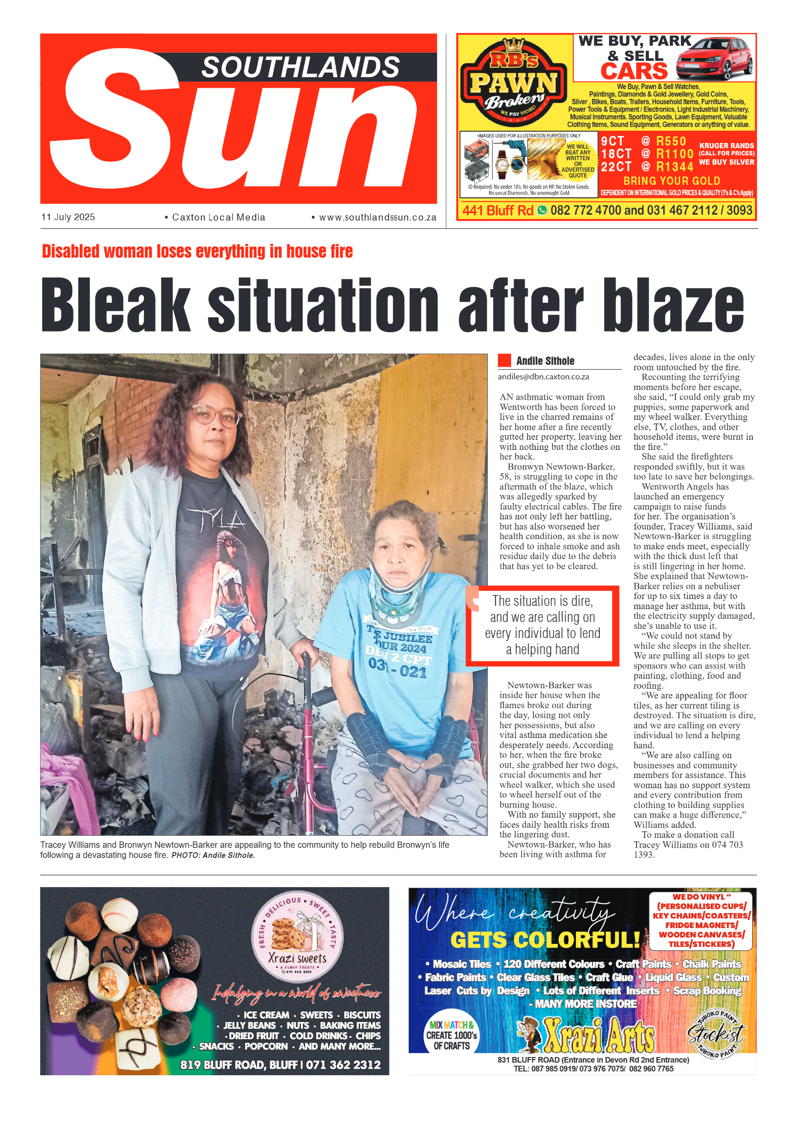 Southlands Sun 11 July 2025 page 1