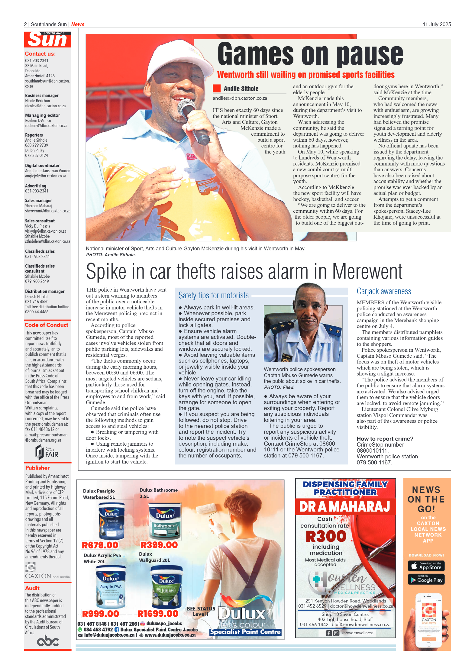 Southlands Sun 11 July 2025 page 2