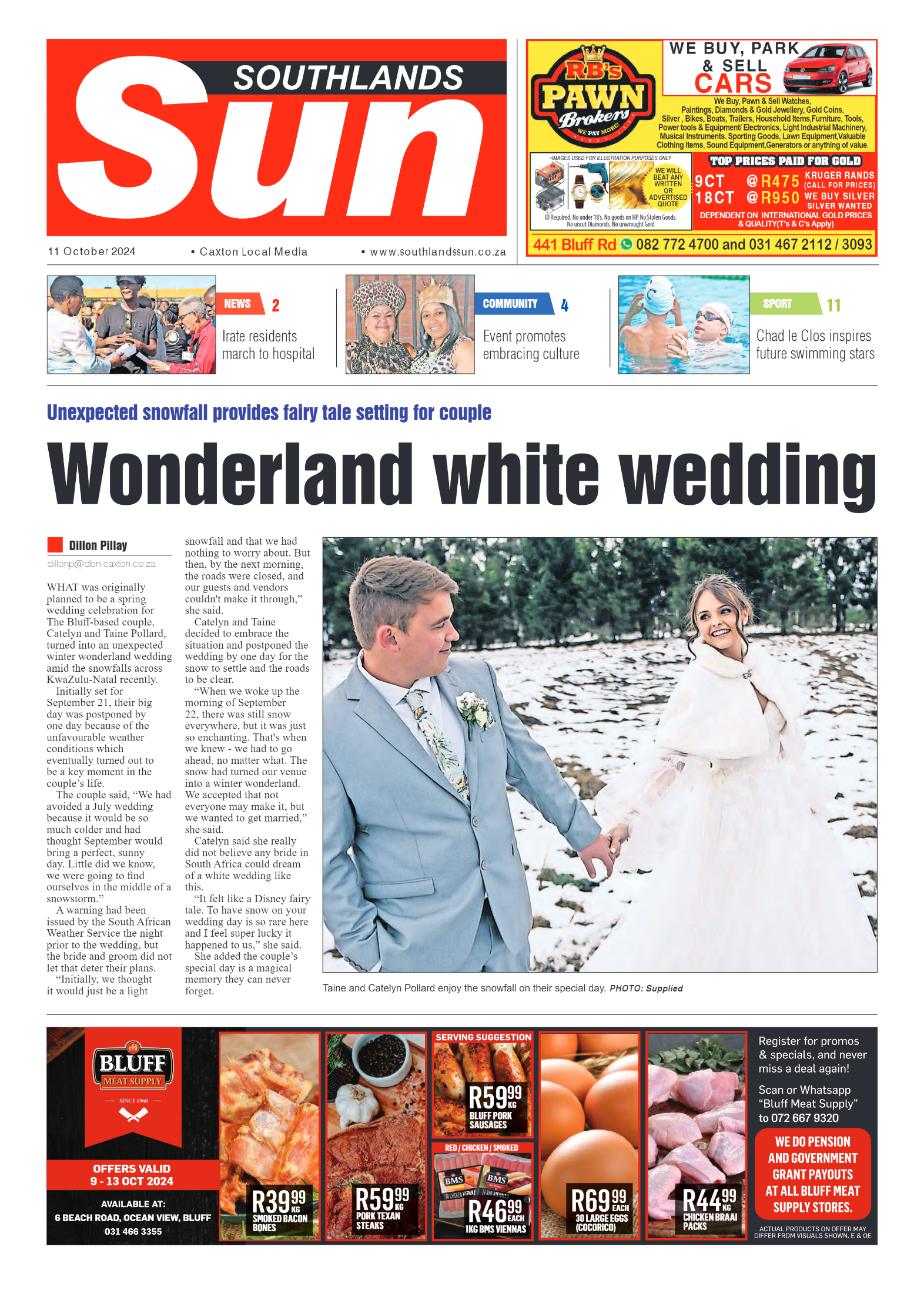 Southlands Sun 11 October 2024 page 1