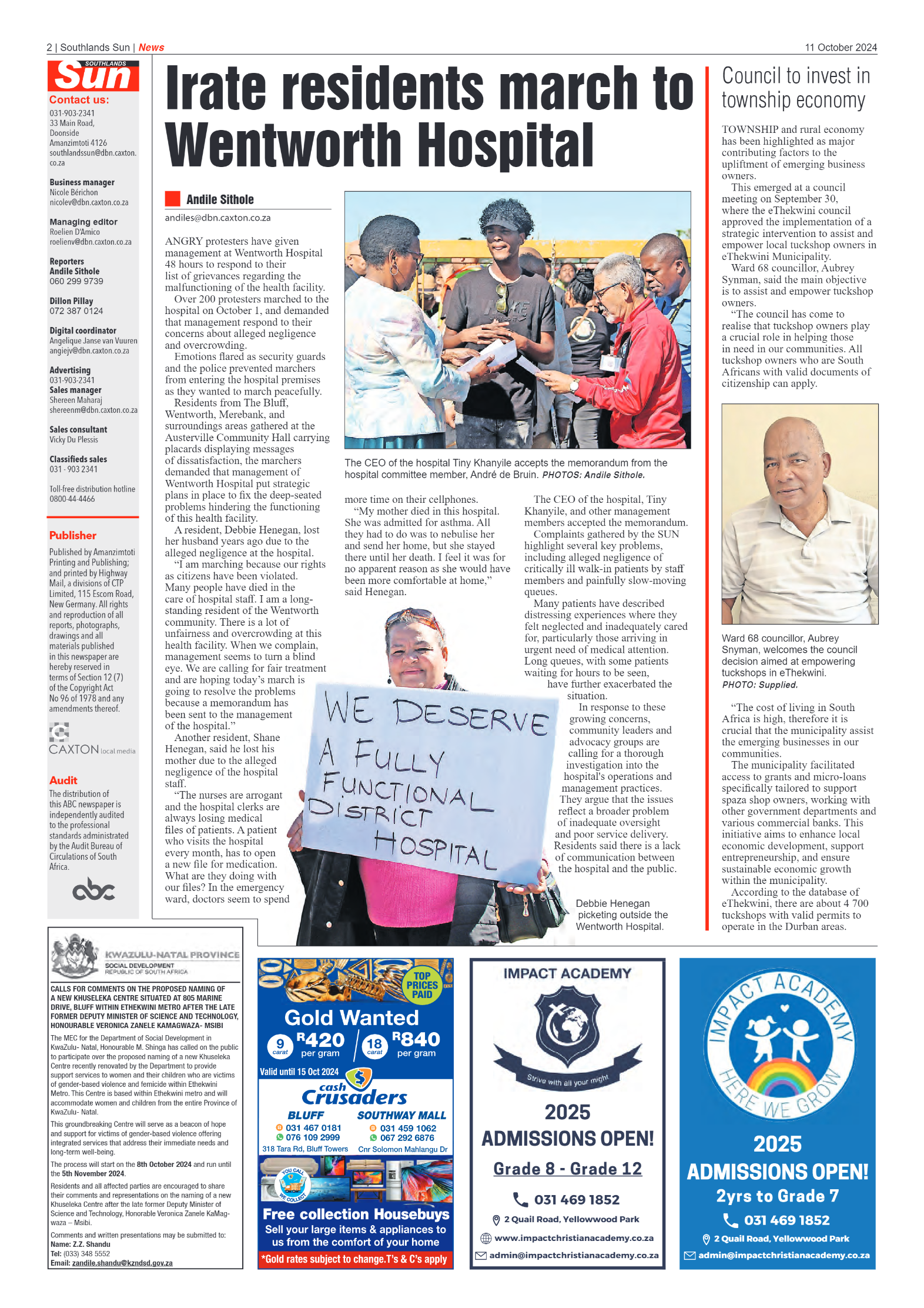 Southlands Sun 11 October 2024 page 2