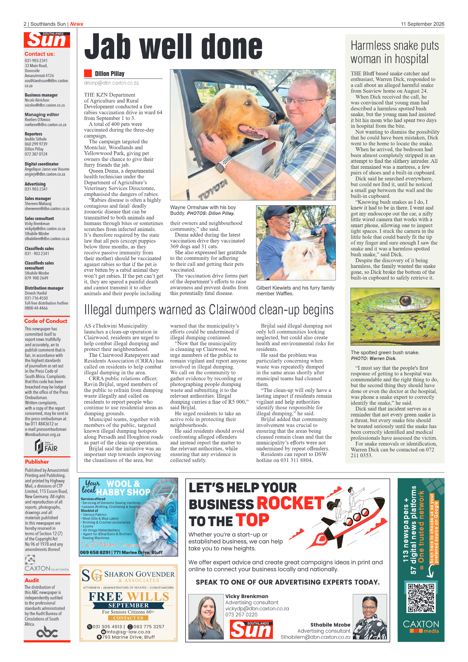 Southlands Sun 11 September 2026 page 2