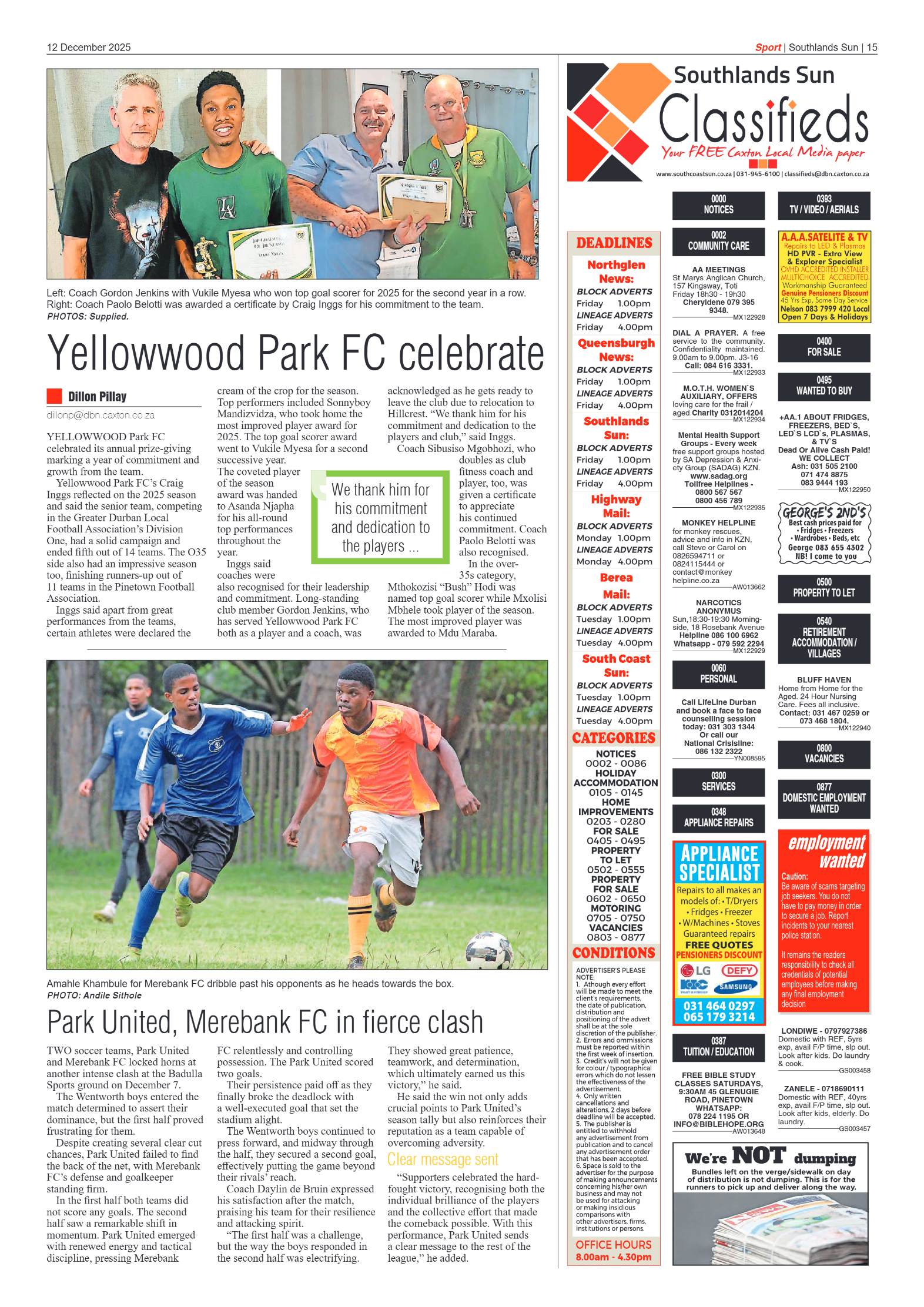 Southlands Sun 12 December 2025 page 15