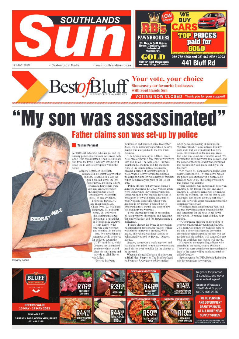 Southlands Sun 12 May 2023 page 1