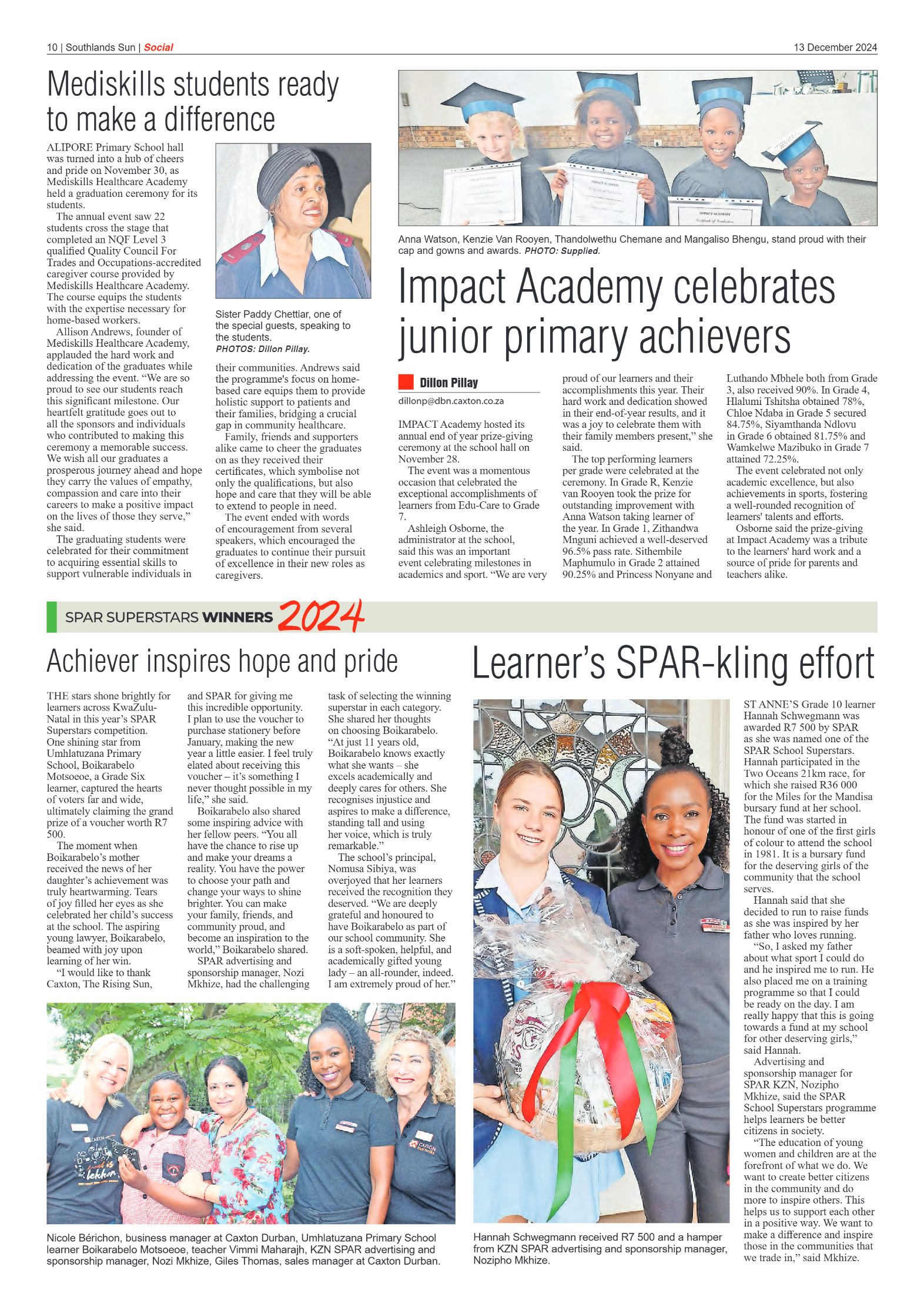 Southlands Sun 13 December 2024 page 10
