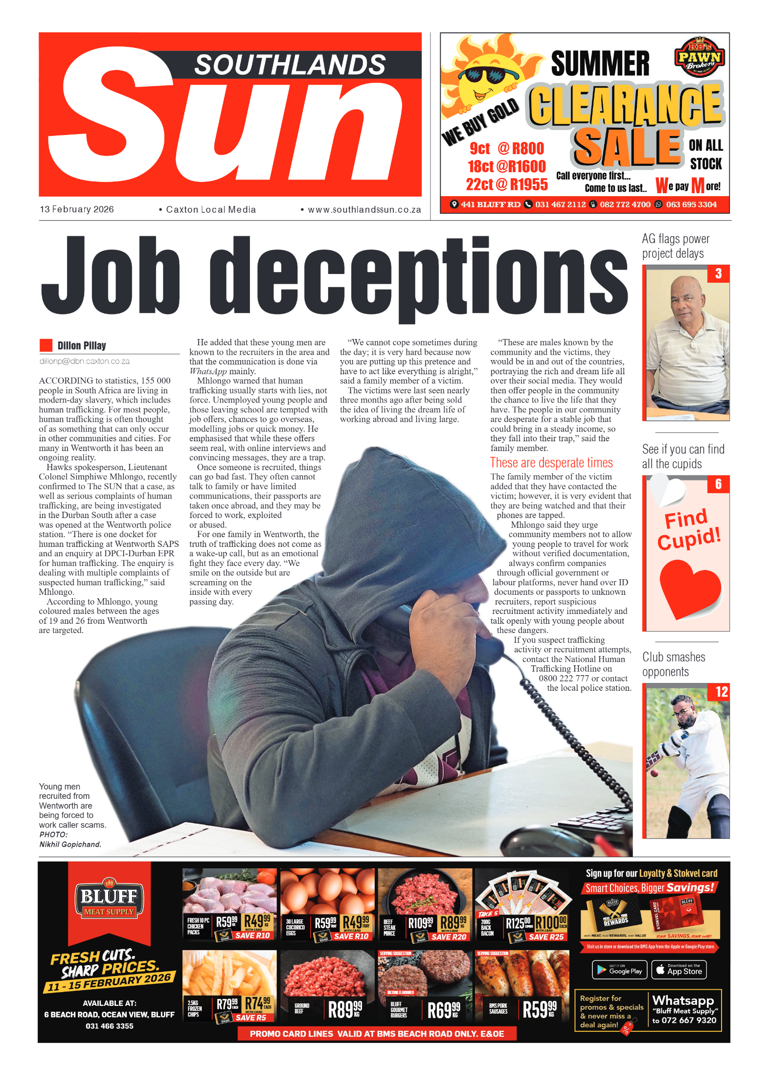 Southlands Sun 13 February 2026 page 1