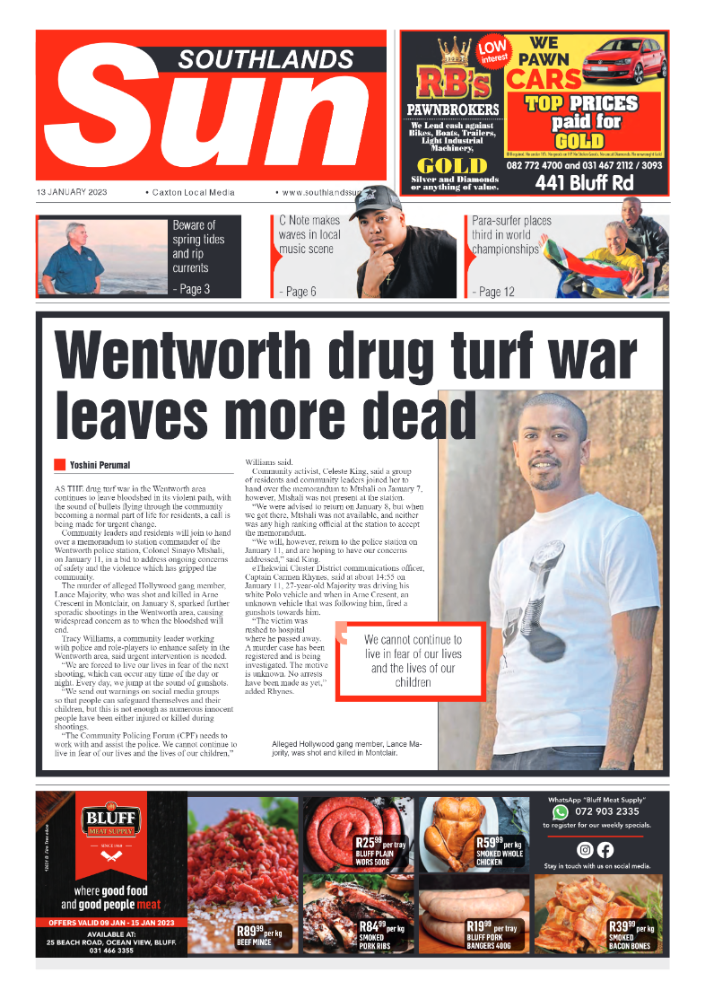 Southlands Sun 13 January 2023 page 1