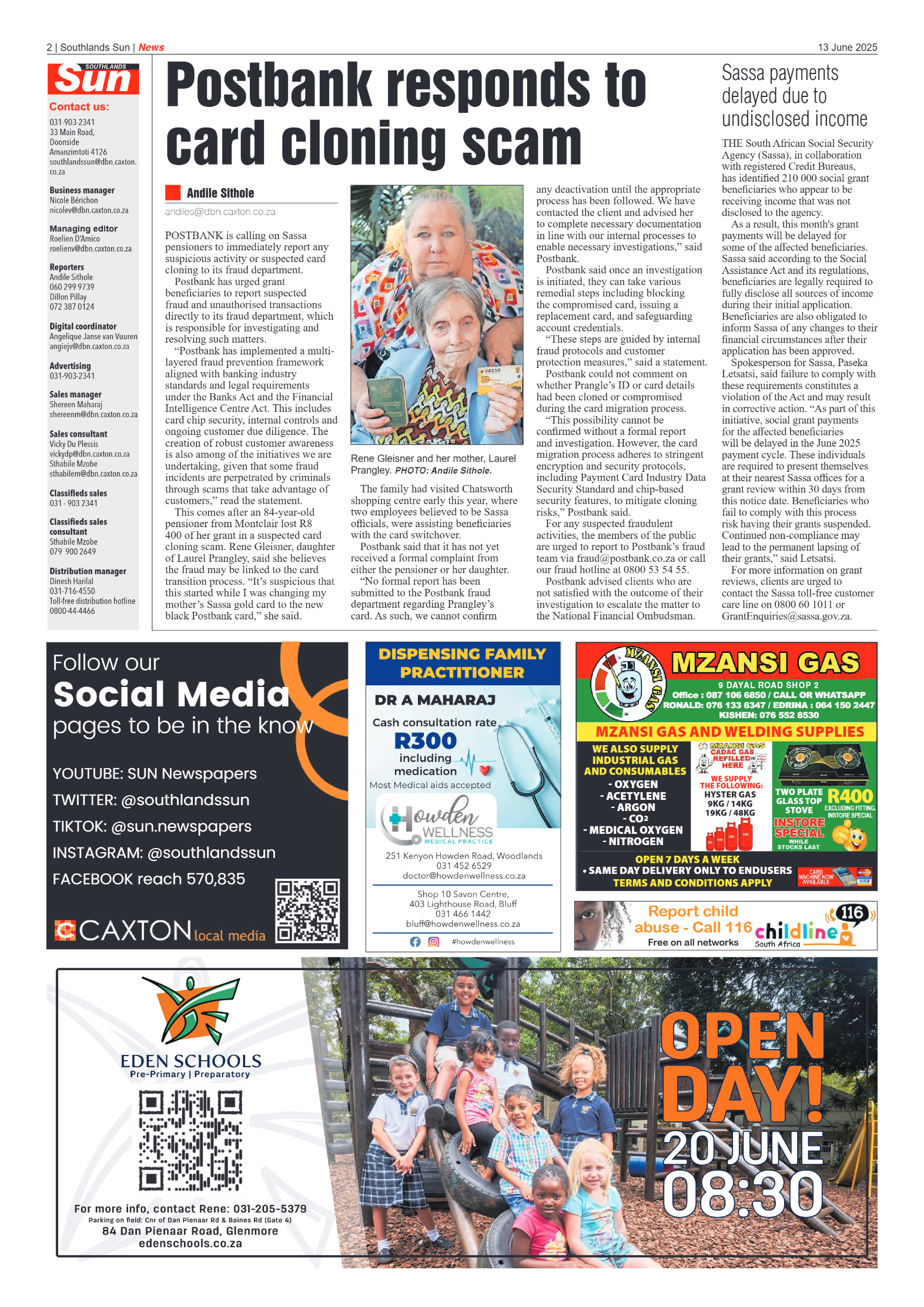 Southlands Sun 13 June 2025 page 2