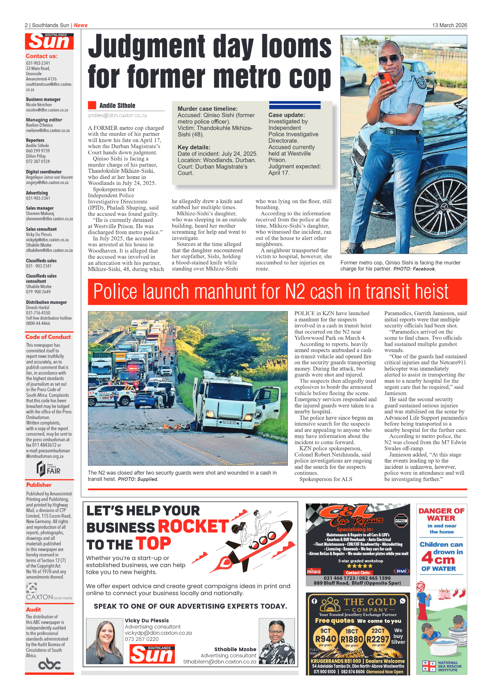 Southlands Sun 13 March 2026 page 2