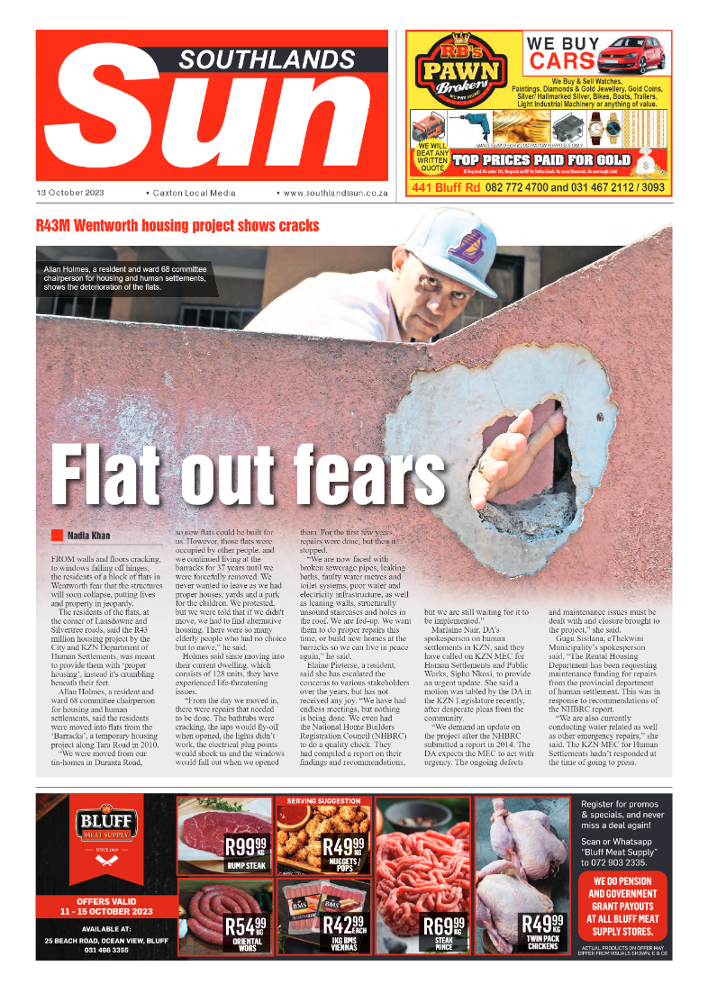 Southlands Sun 13 October 2023 page 1