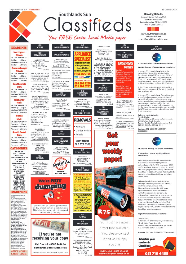 Southlands Sun 13 October 2023 page 10
