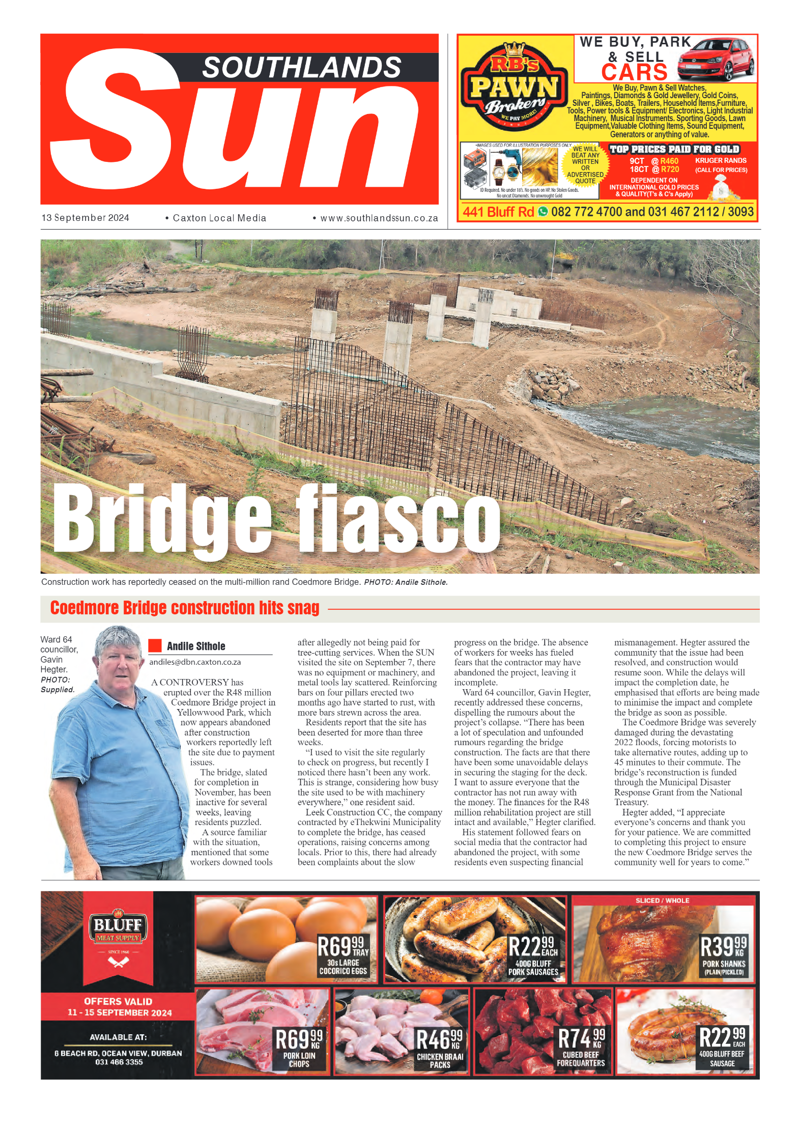Southlands Sun 13 September 2024 page 1