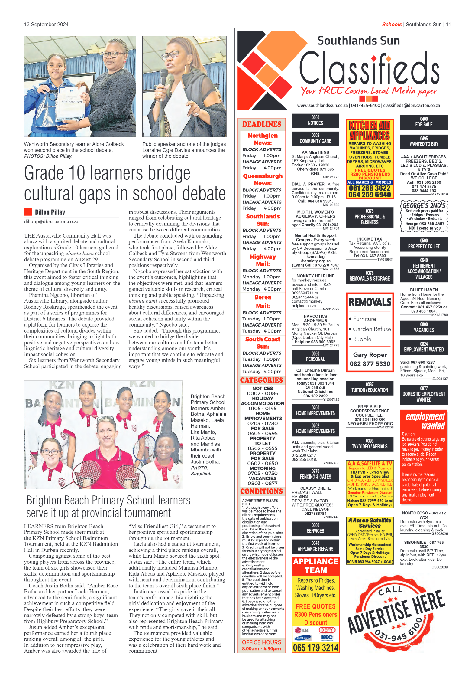 Southlands Sun 13 September 2024 page 11