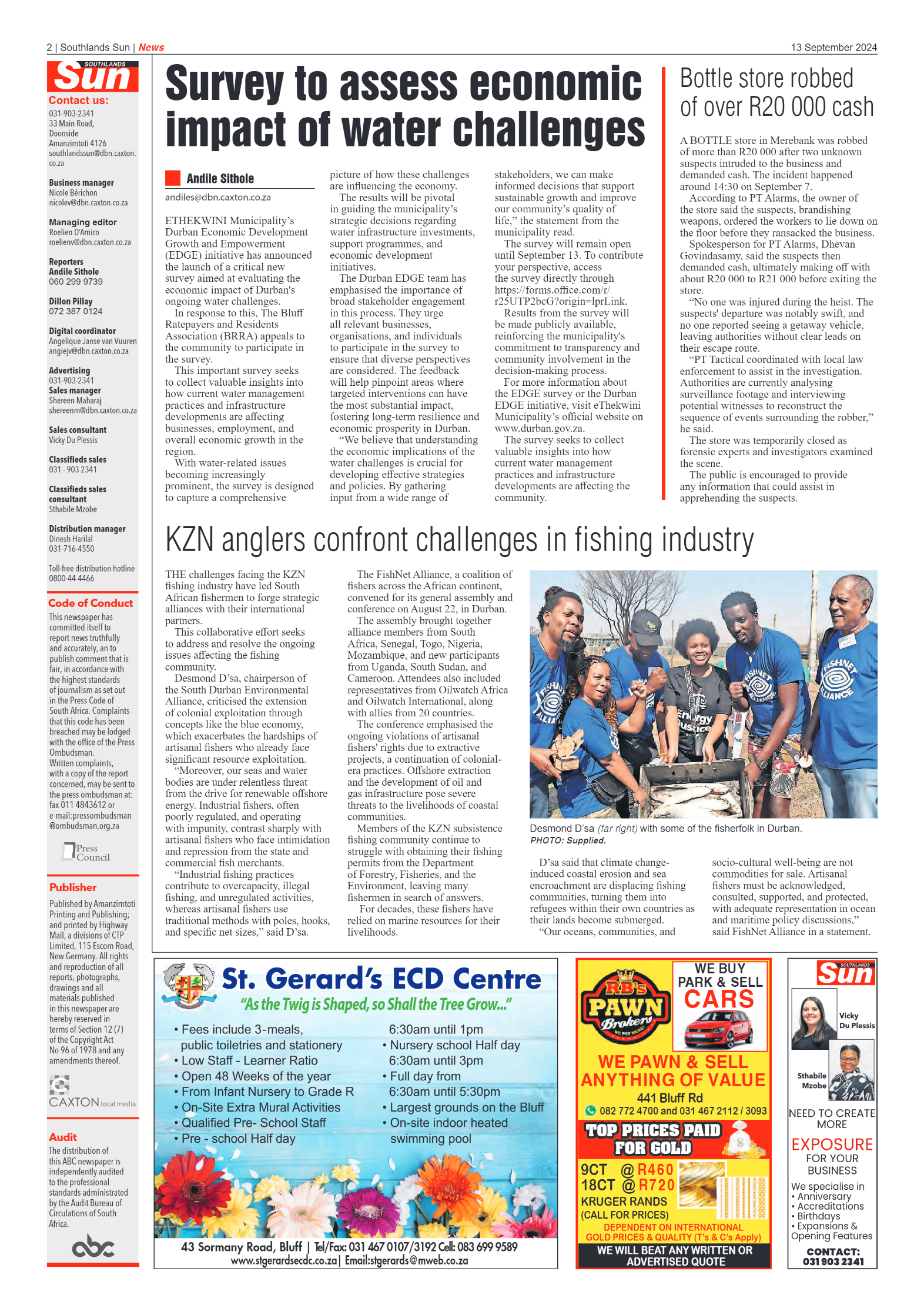 Southlands Sun 13 September 2024 page 2