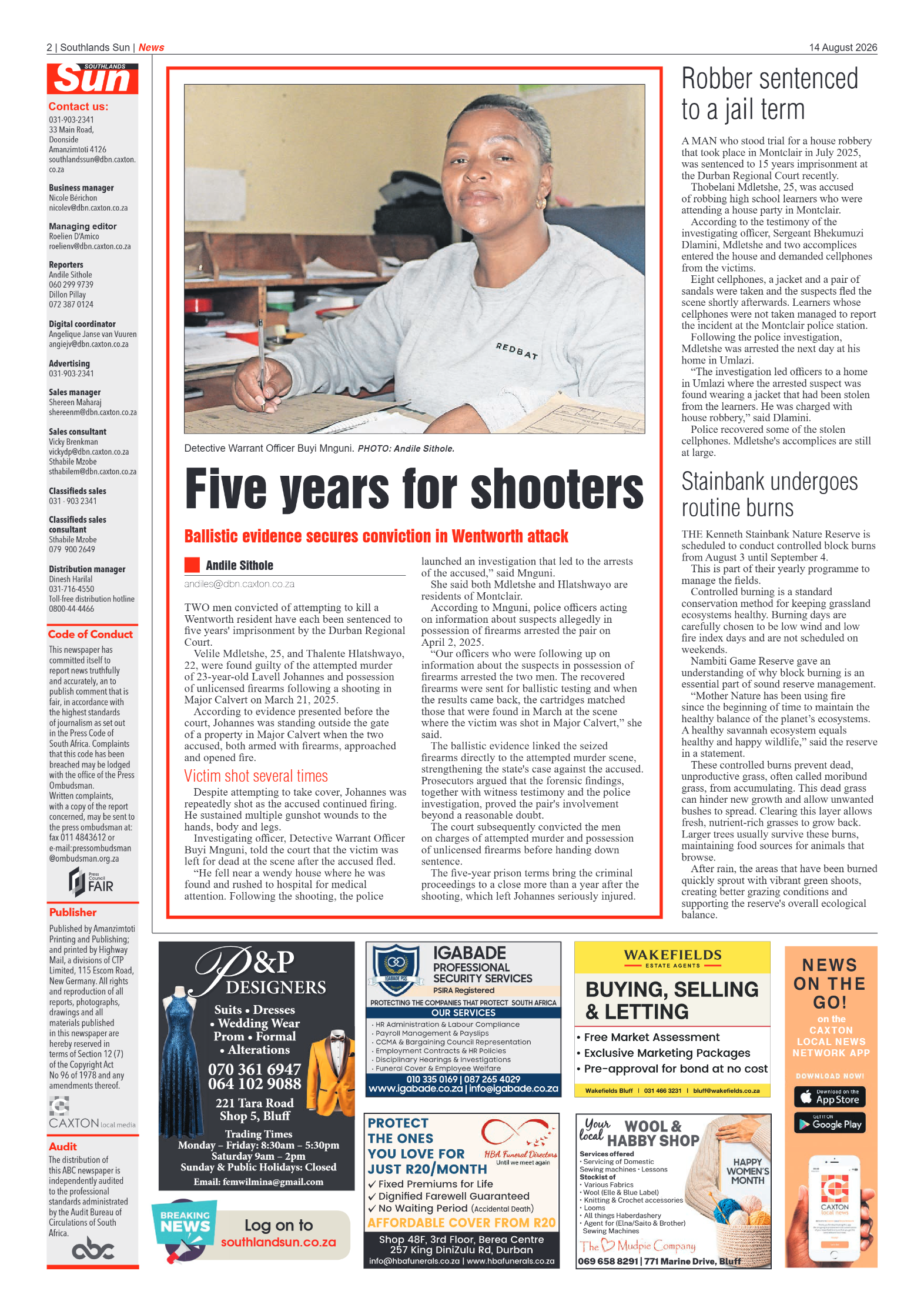 Southlands Sun 14 August 2026 page 2