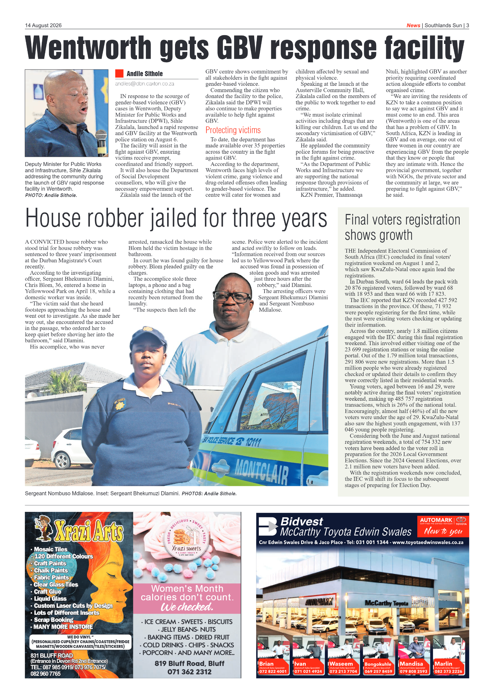Southlands Sun 14 August 2026 page 3