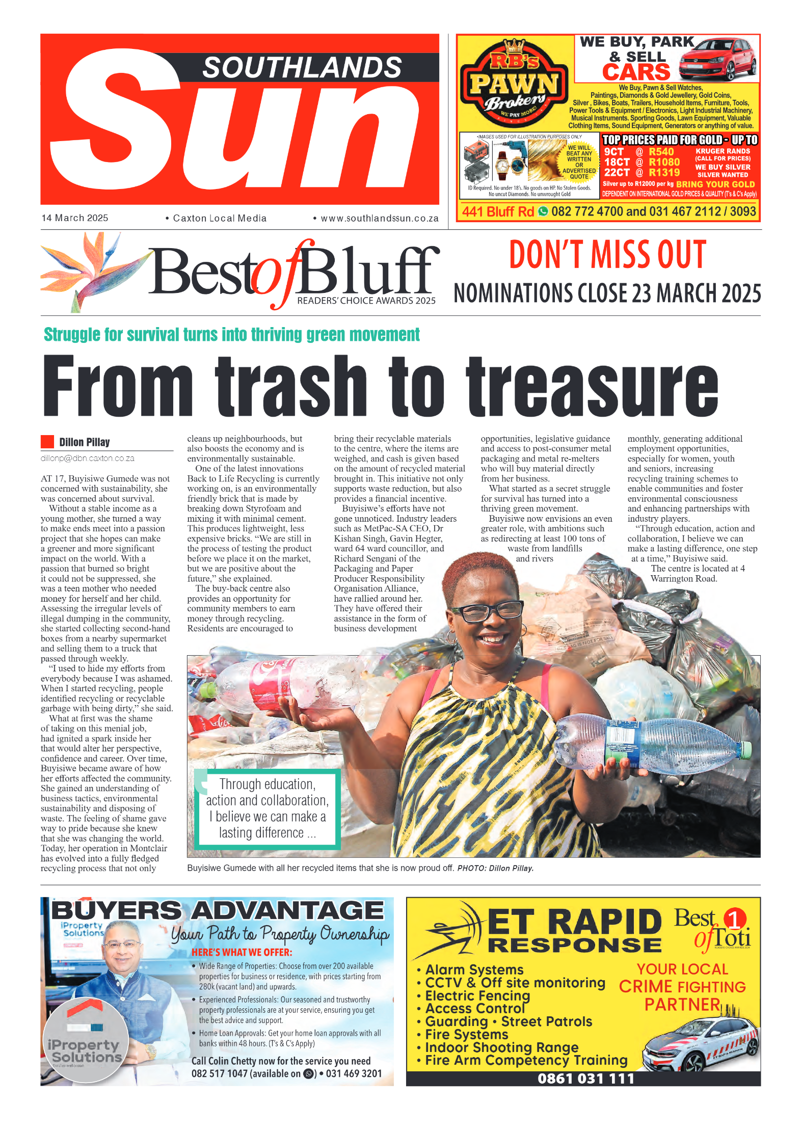 Southlands Sun 14 March 2025 page 1