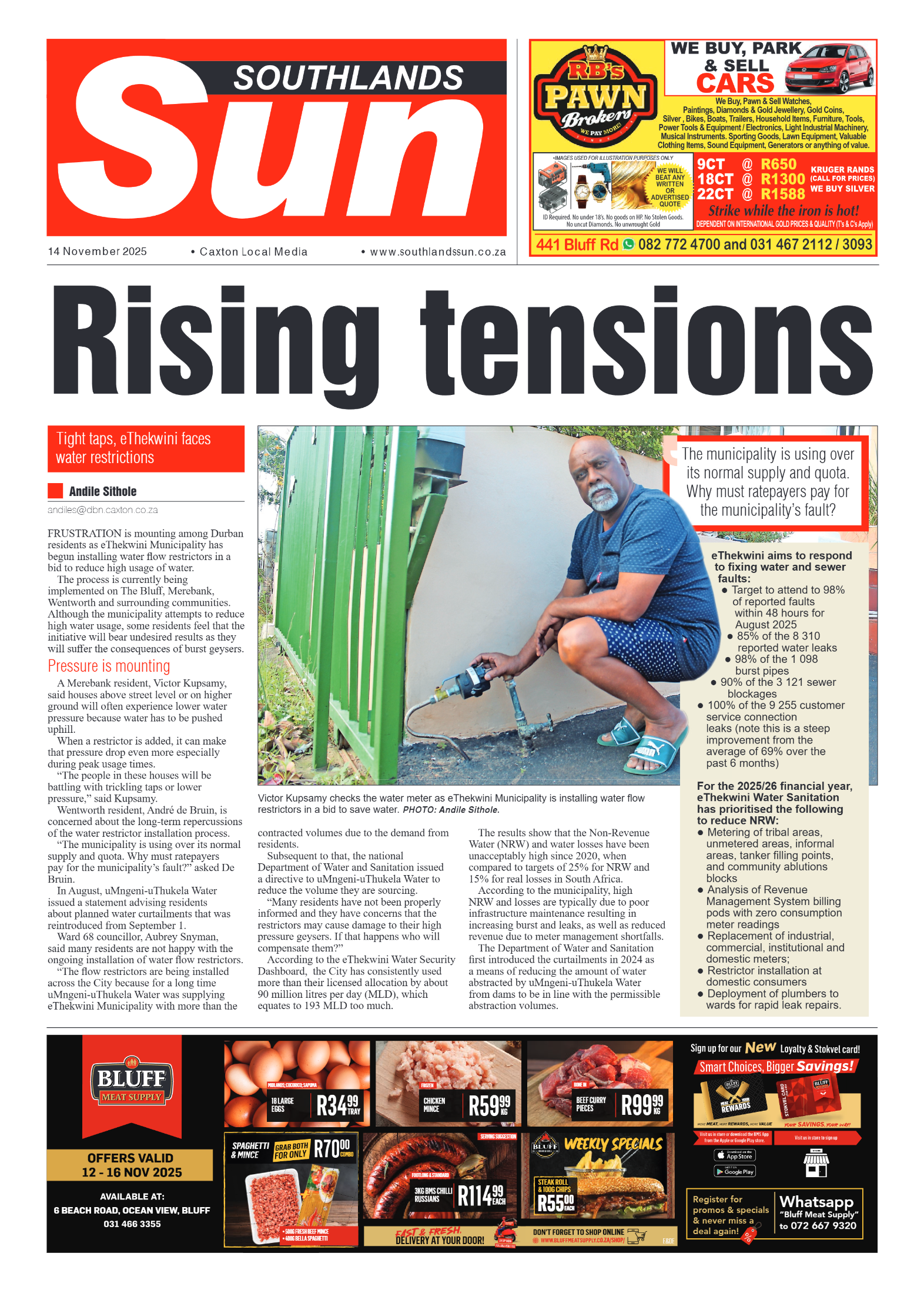 Southlands Sun 14 November 2025 page 1