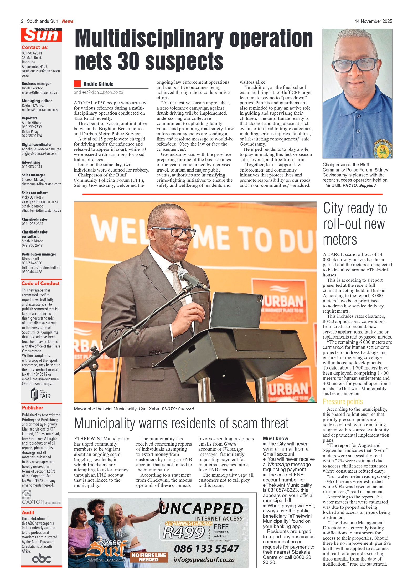 Southlands Sun 14 November 2025 page 2