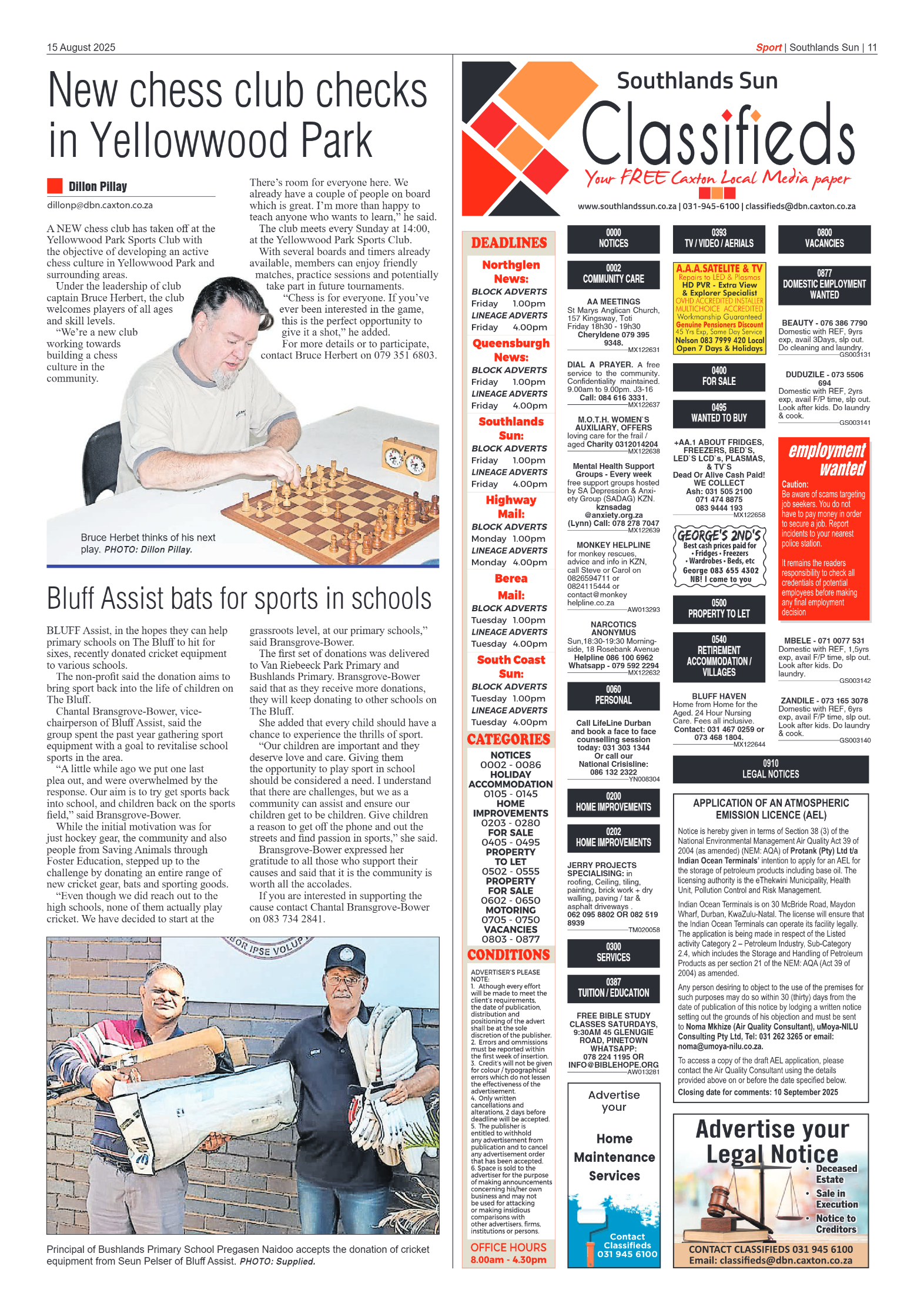 Southlands sun 15 August 2025 page 11