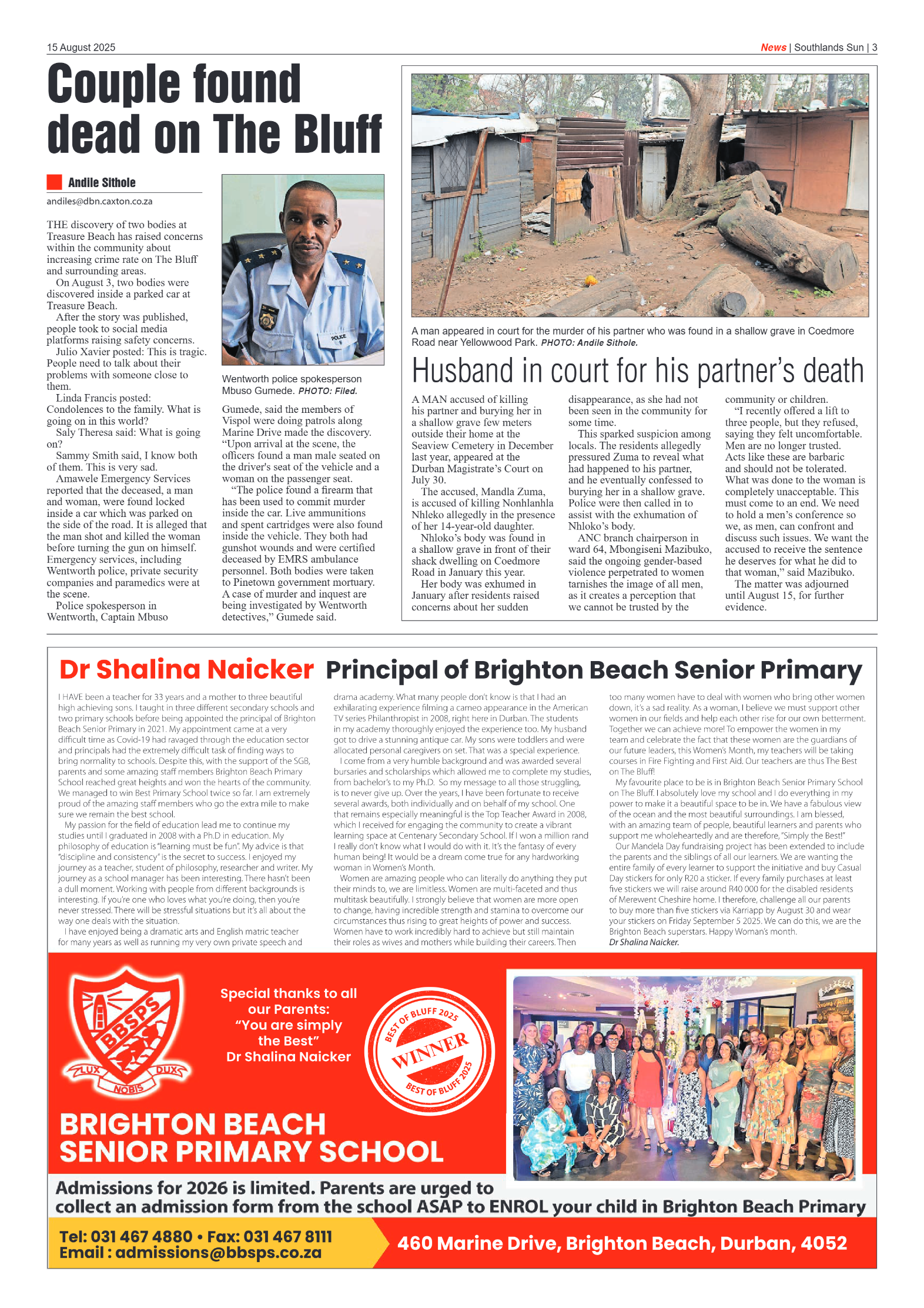 Southlands sun 15 August 2025 page 3