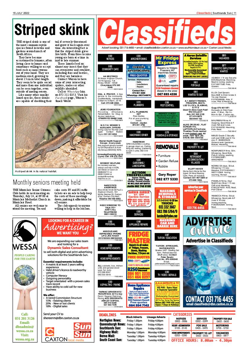 Southlands Sun 15 July 2022 page 11