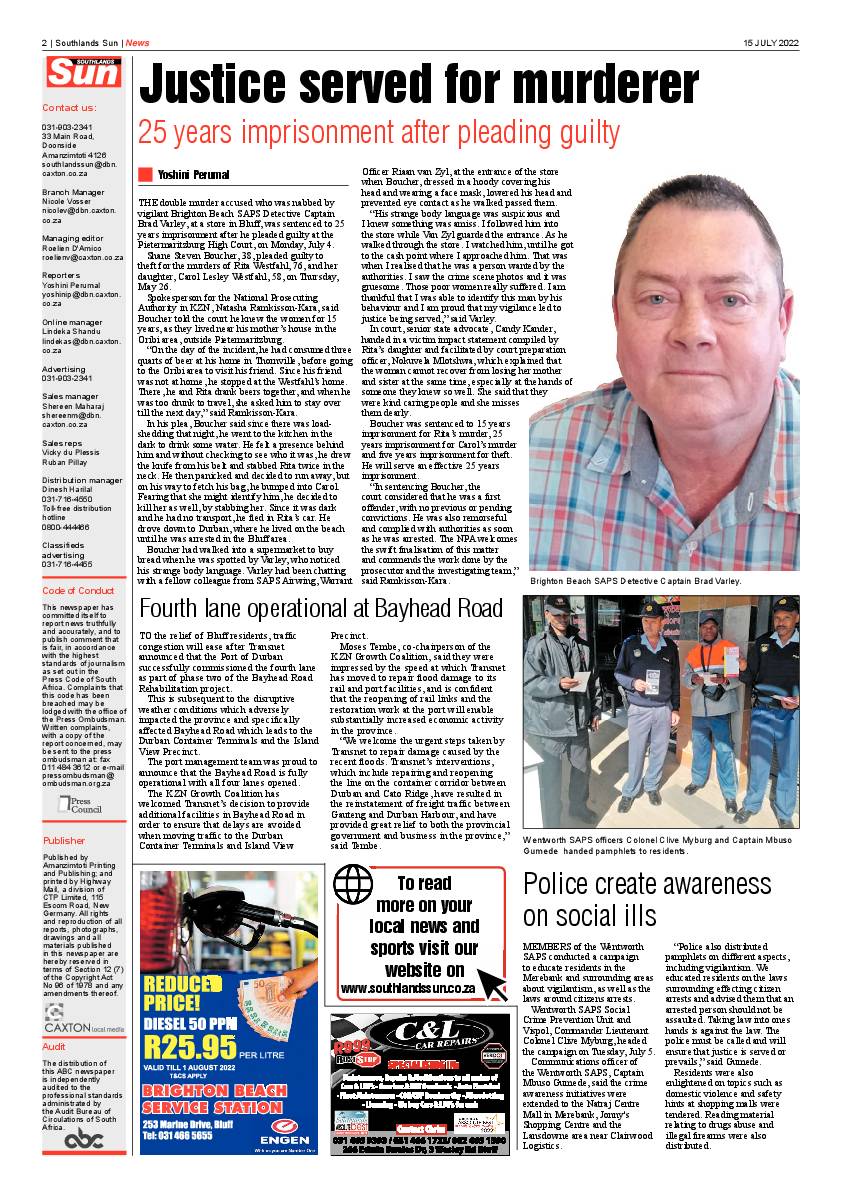 Southlands Sun 15 July 2022 page 2