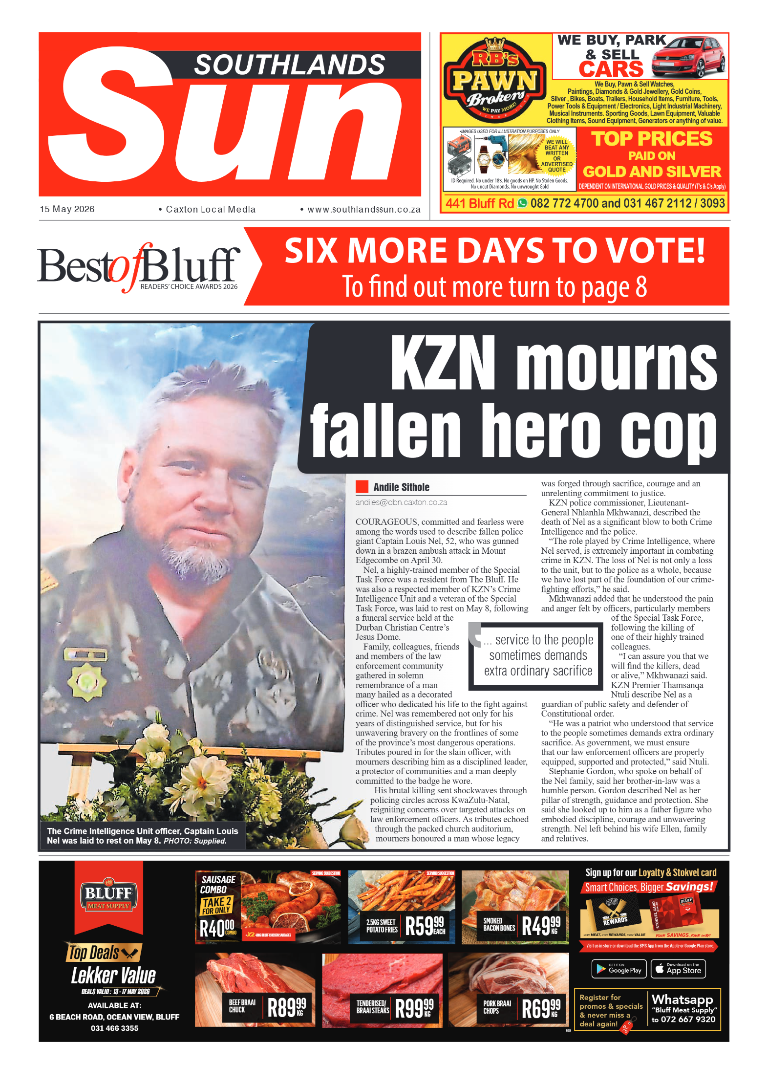 Southlands Sun 15 May 2026 page 1