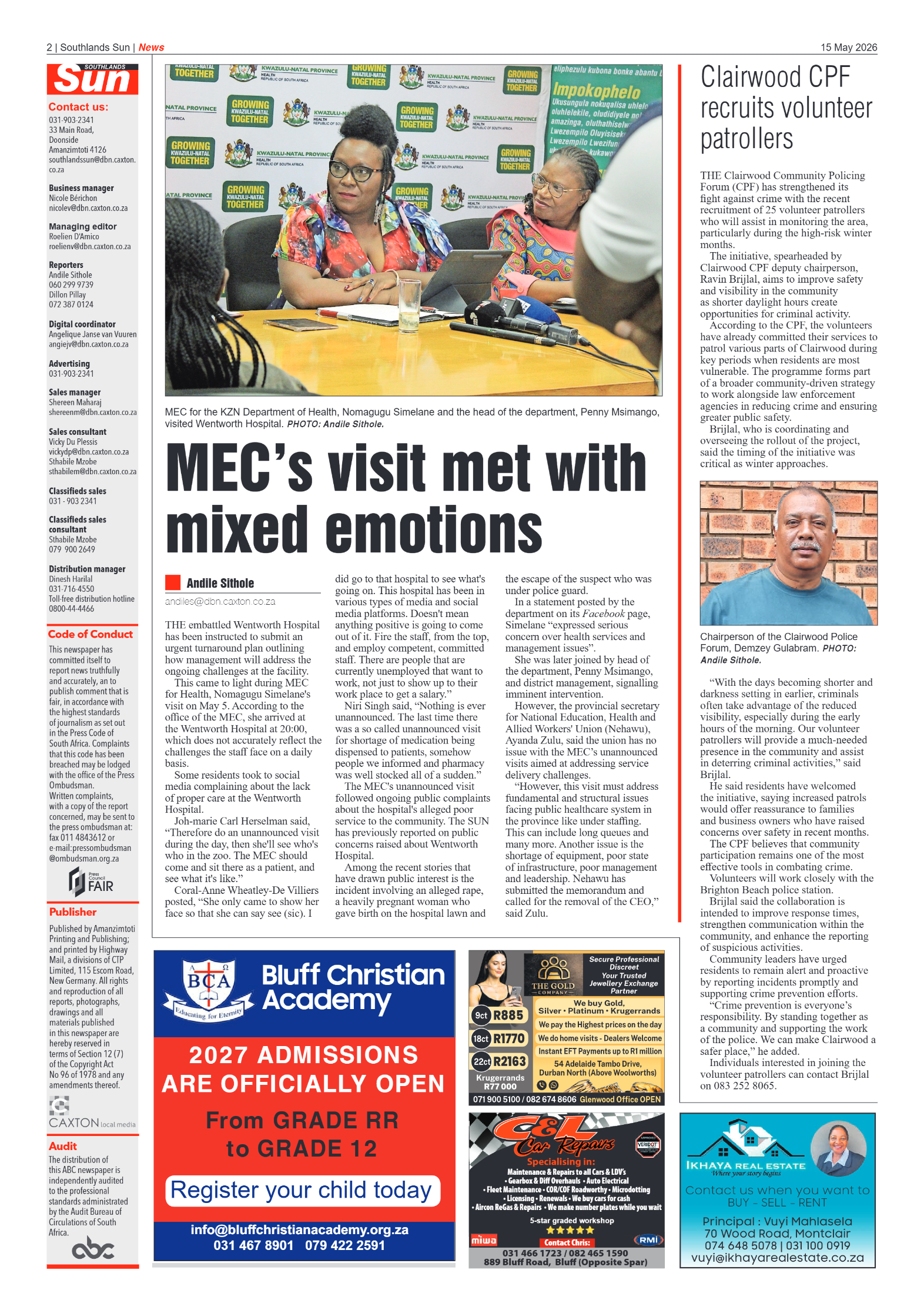 Southlands Sun 15 May 2026 page 2