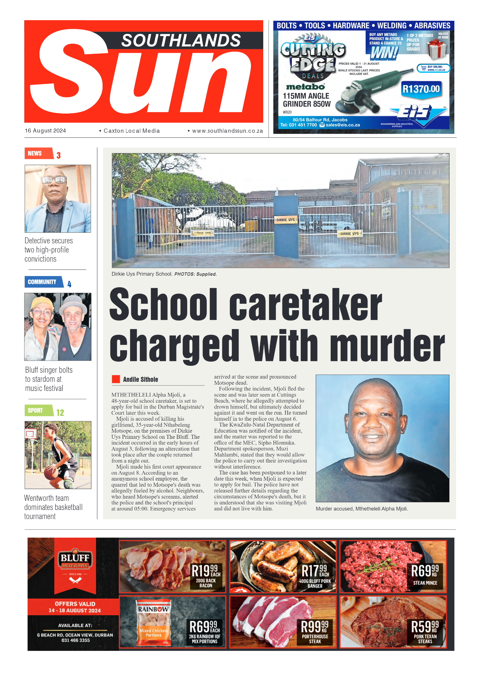 Southlands Sun 16 August 2024 page 1