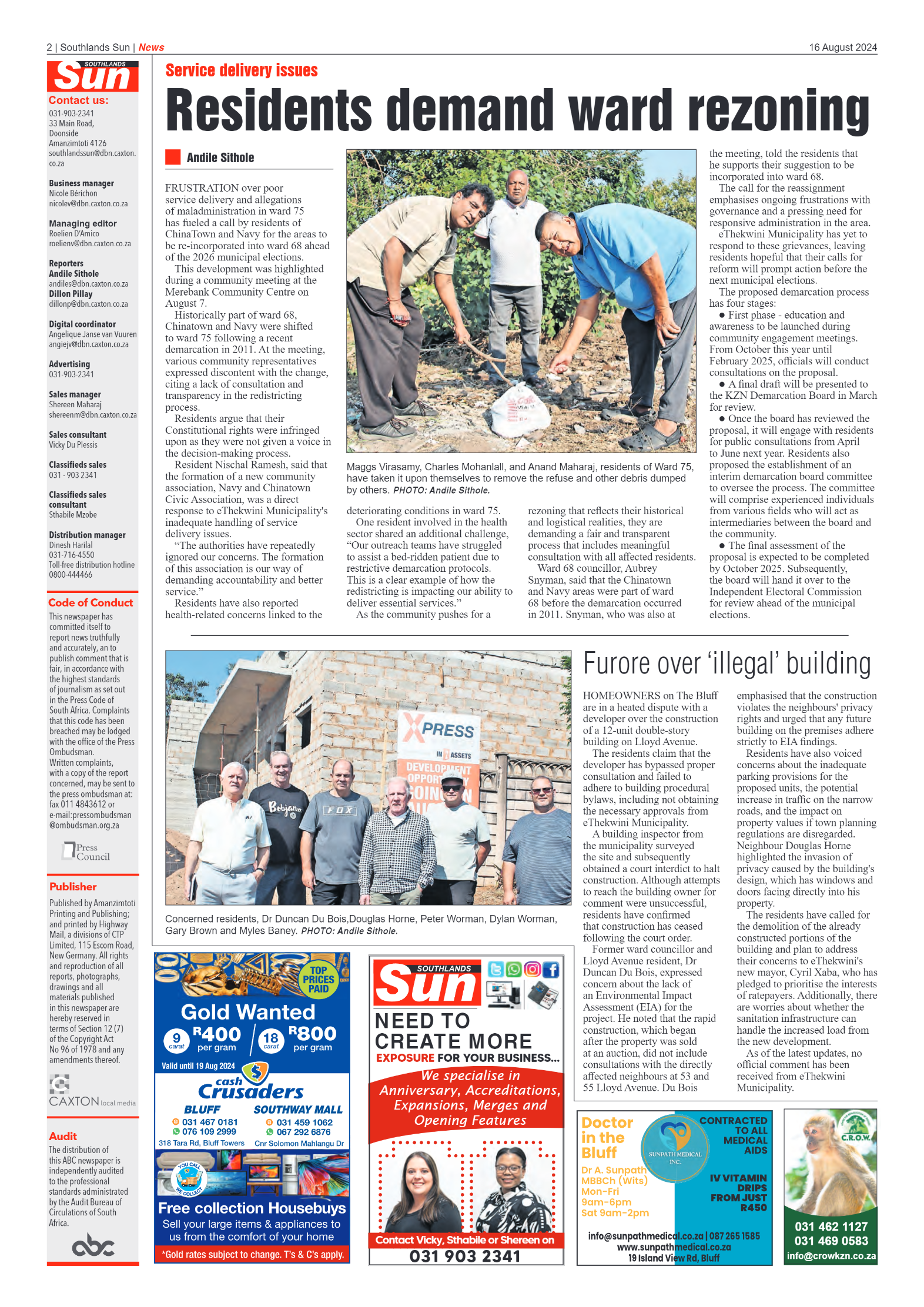 Southlands Sun 16 August 2024 page 2