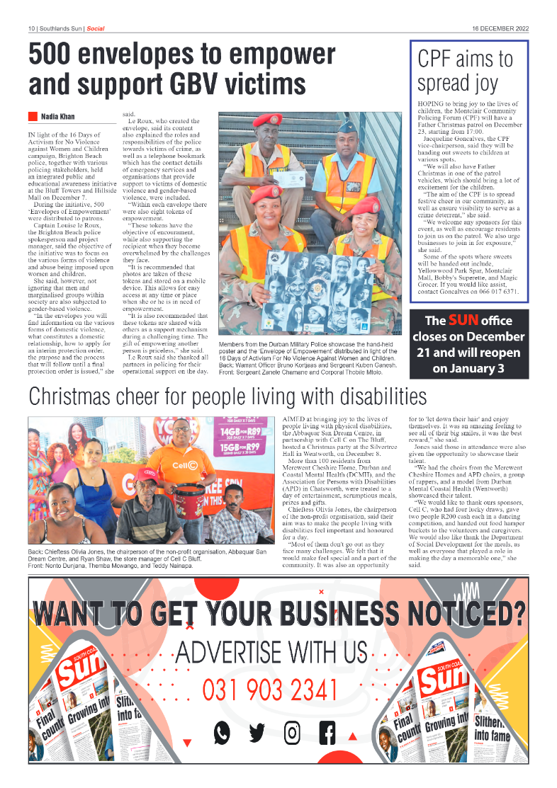 Southlands Sun 16 December 2022 page 10
