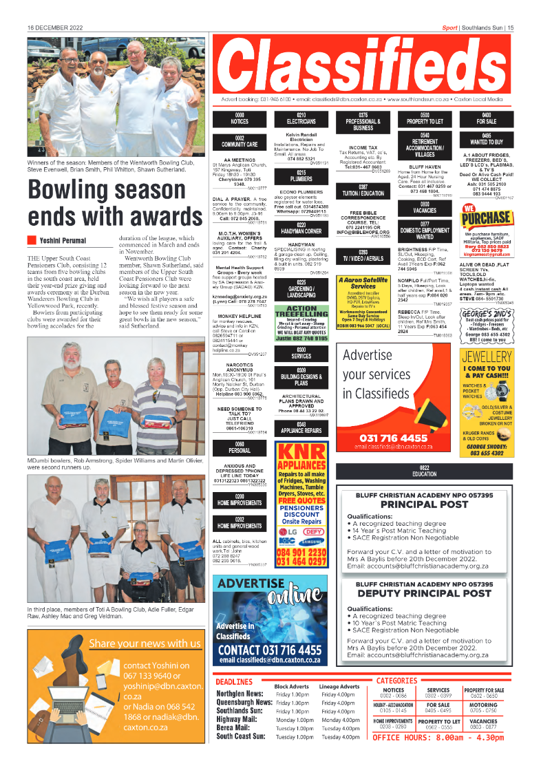 Southlands Sun 16 December 2022 page 15