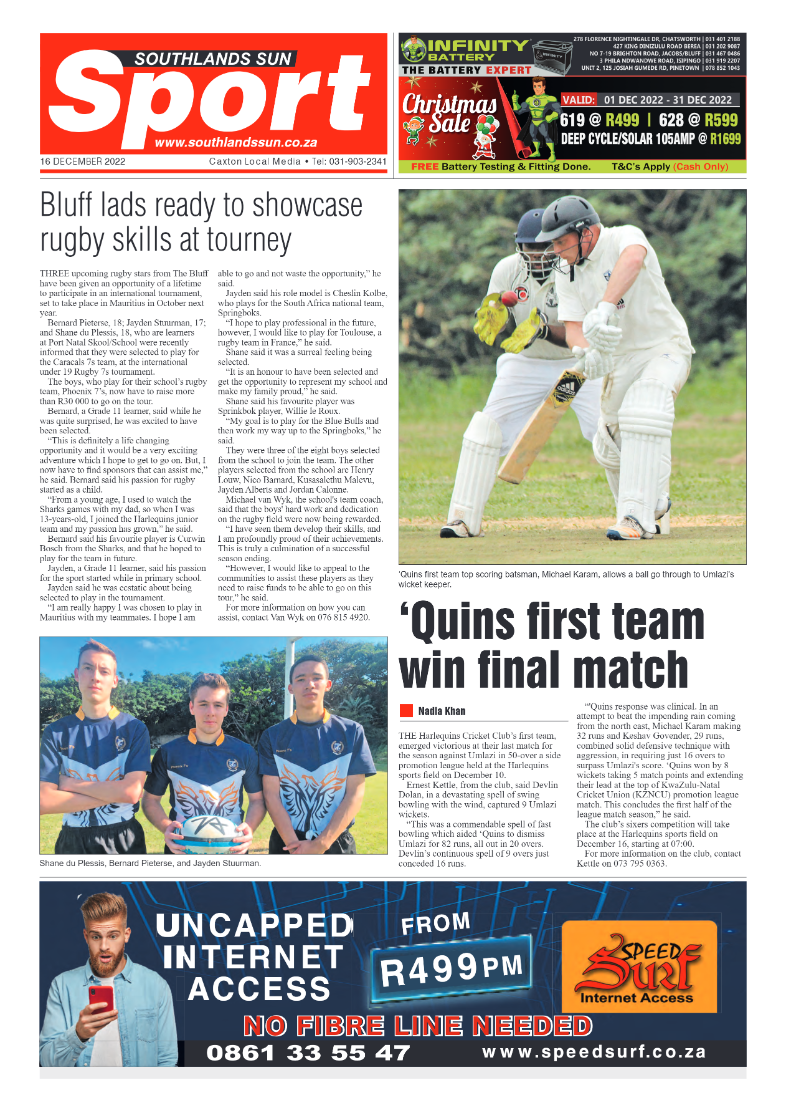 Southlands Sun 16 December 2022 page 16