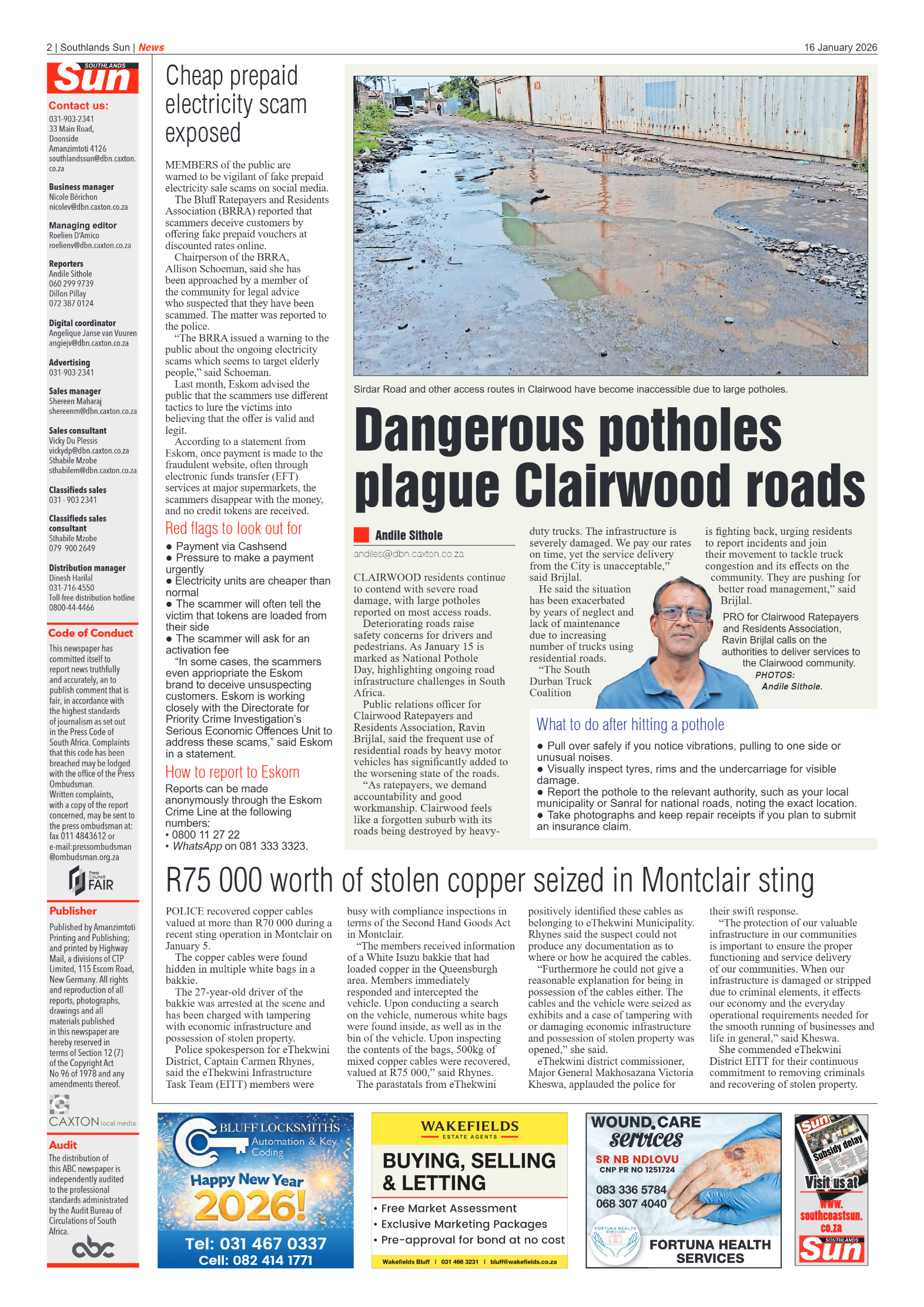 Southlands Sun 16 January 2026 page 2