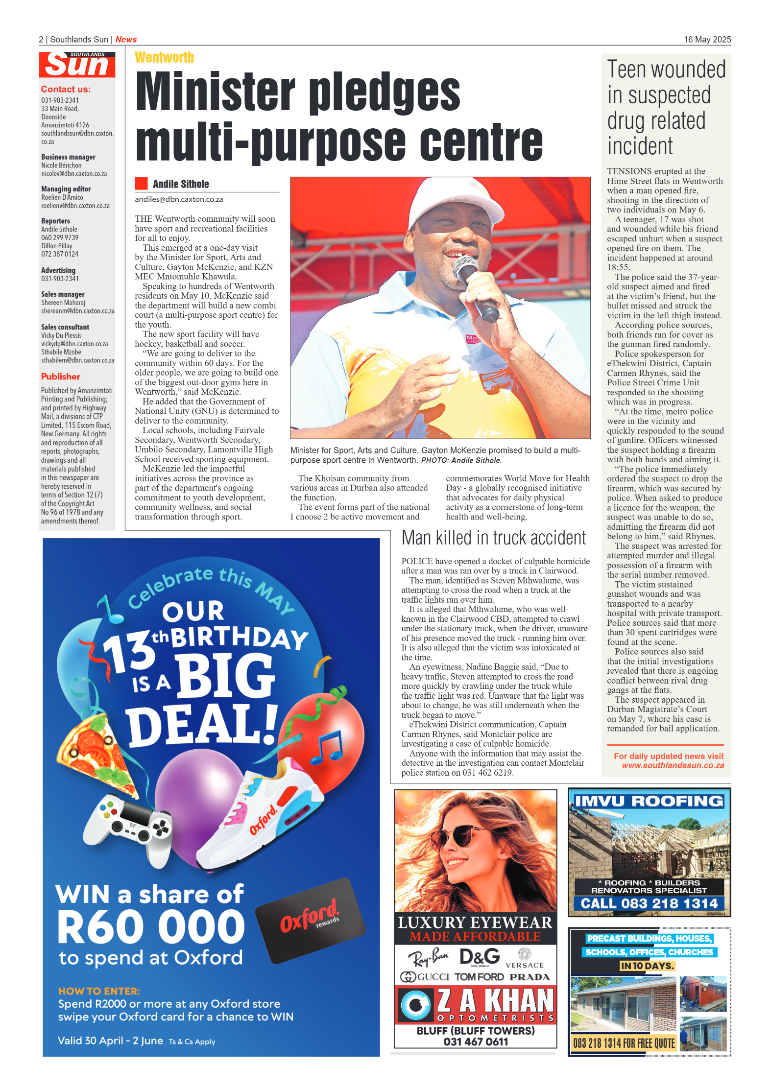Southlands Sun 16 May 2025 page 2