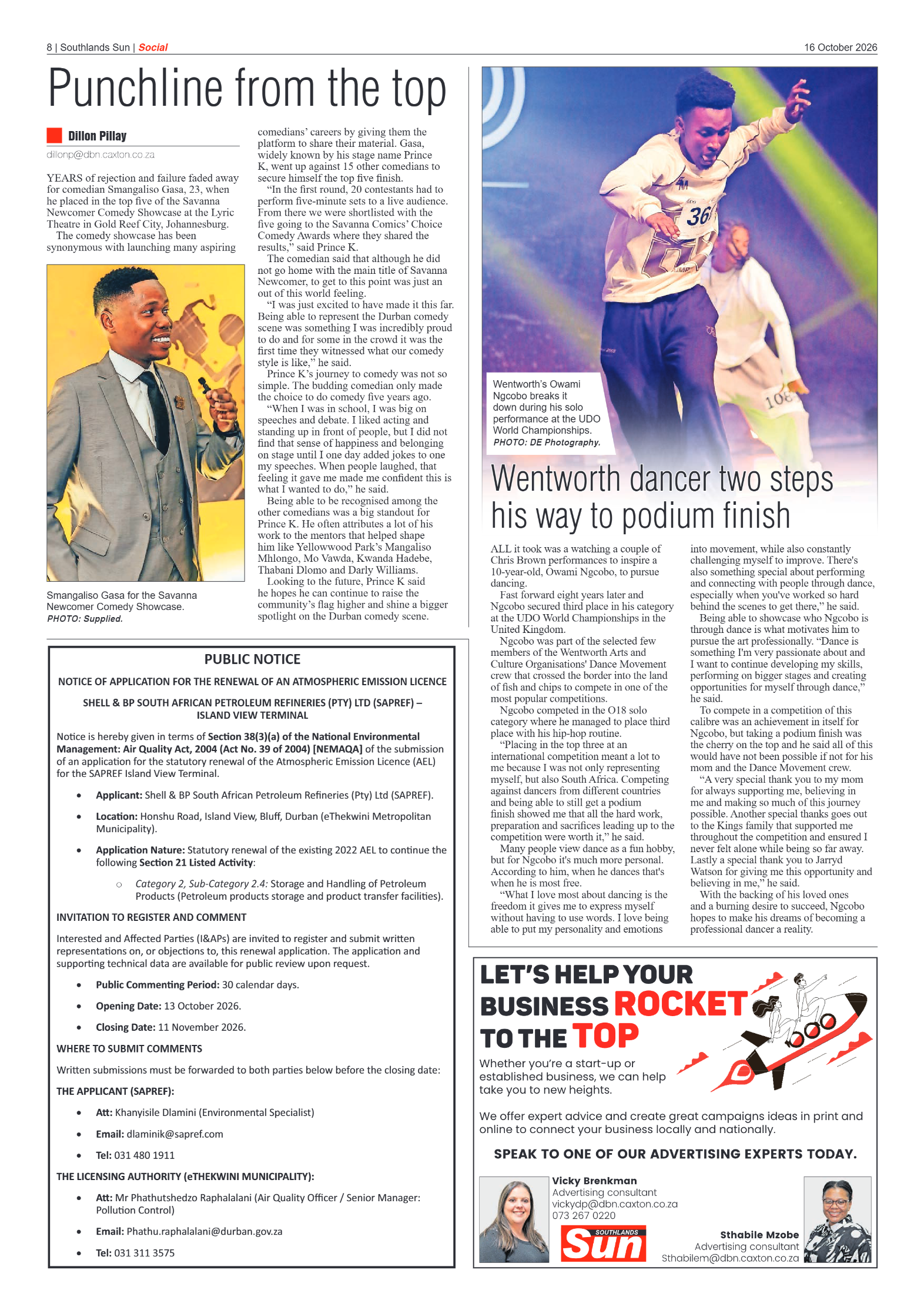 Southlands Sun 16 October 2026 page 8