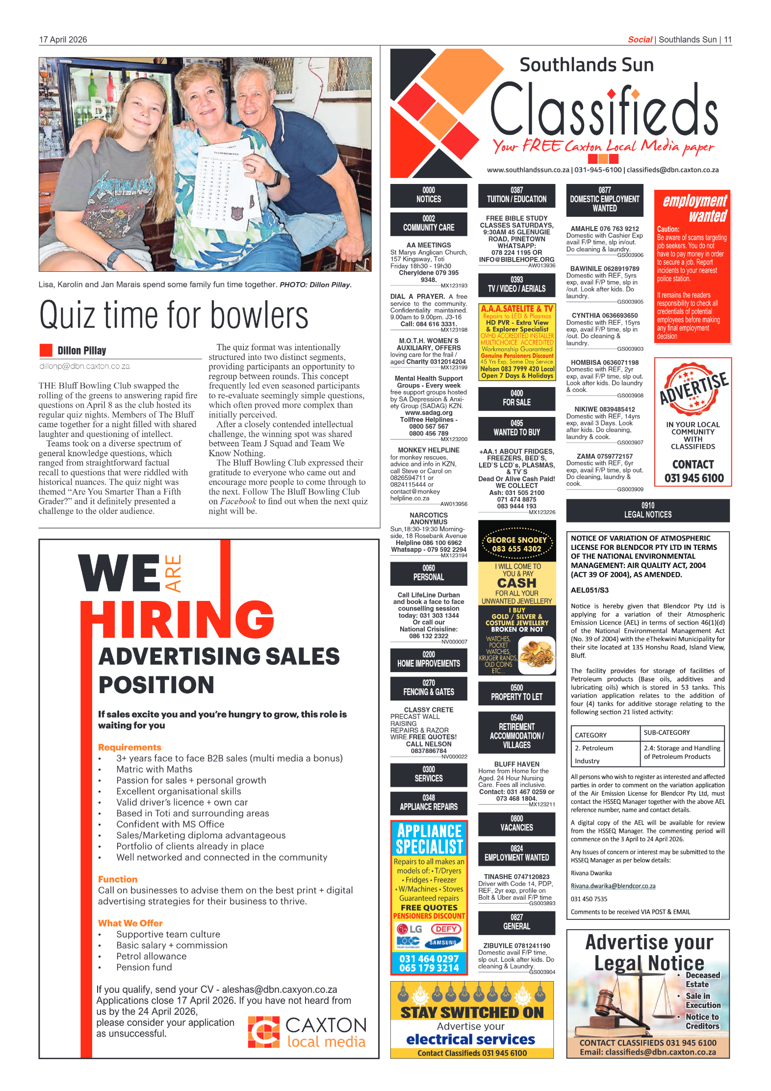 Southlands Sun 17 April 2026 page 11