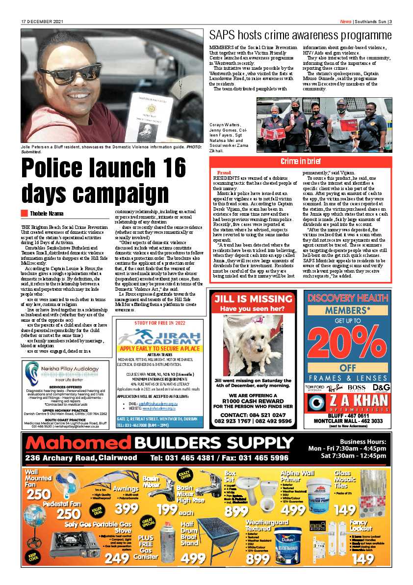 Southlands Sun 17 December 2021 page 3