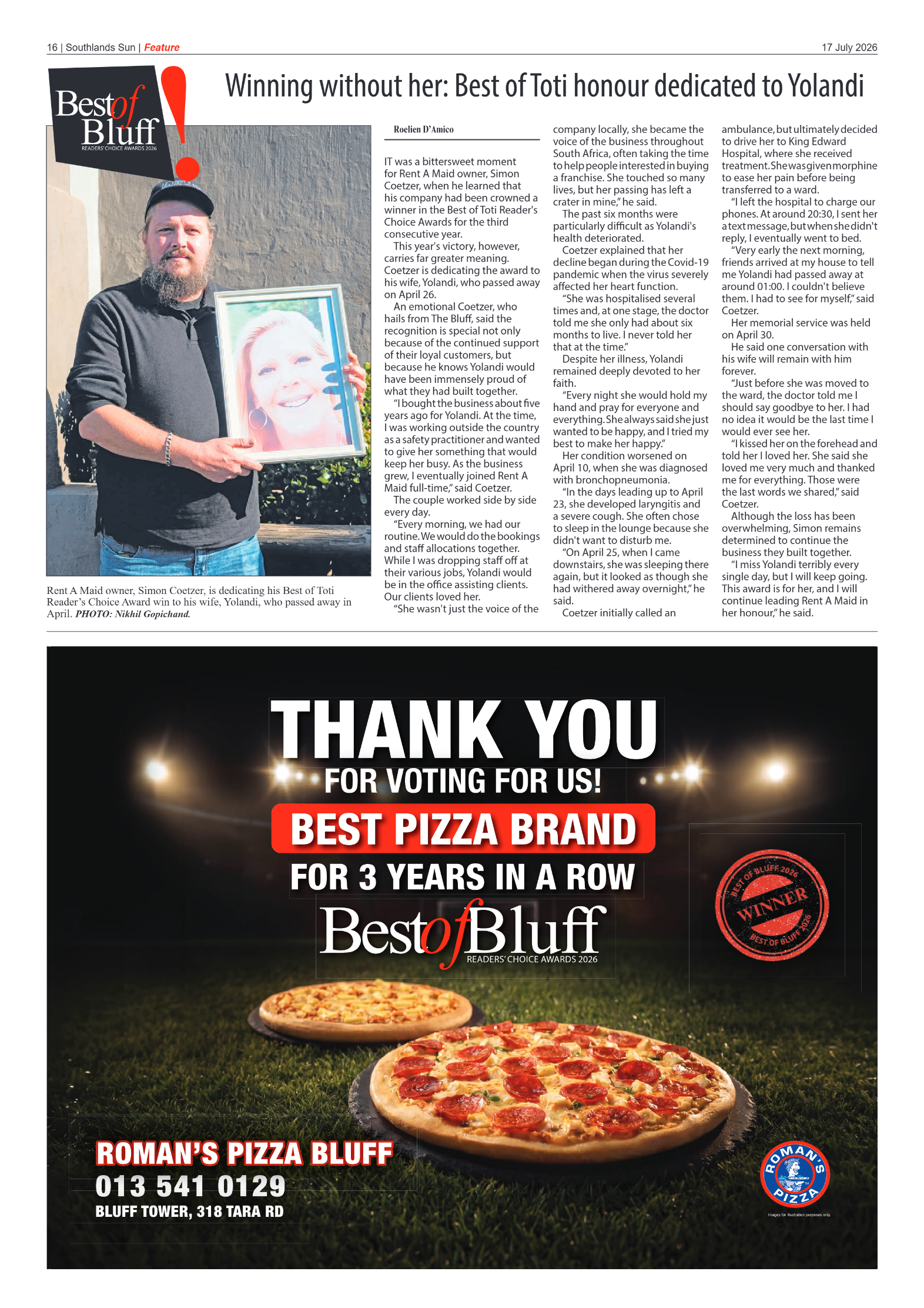 Southlands Sun 17 July 2026 page 16