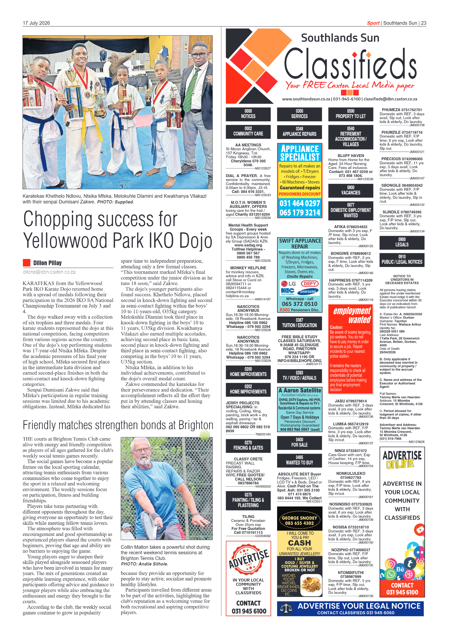 Southlands Sun 17 July 2026 page 23