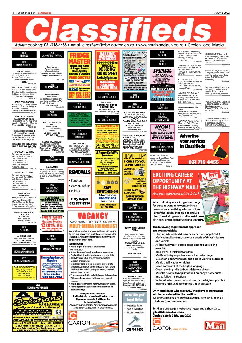Southlands Sun 17 June 2022 page 14
