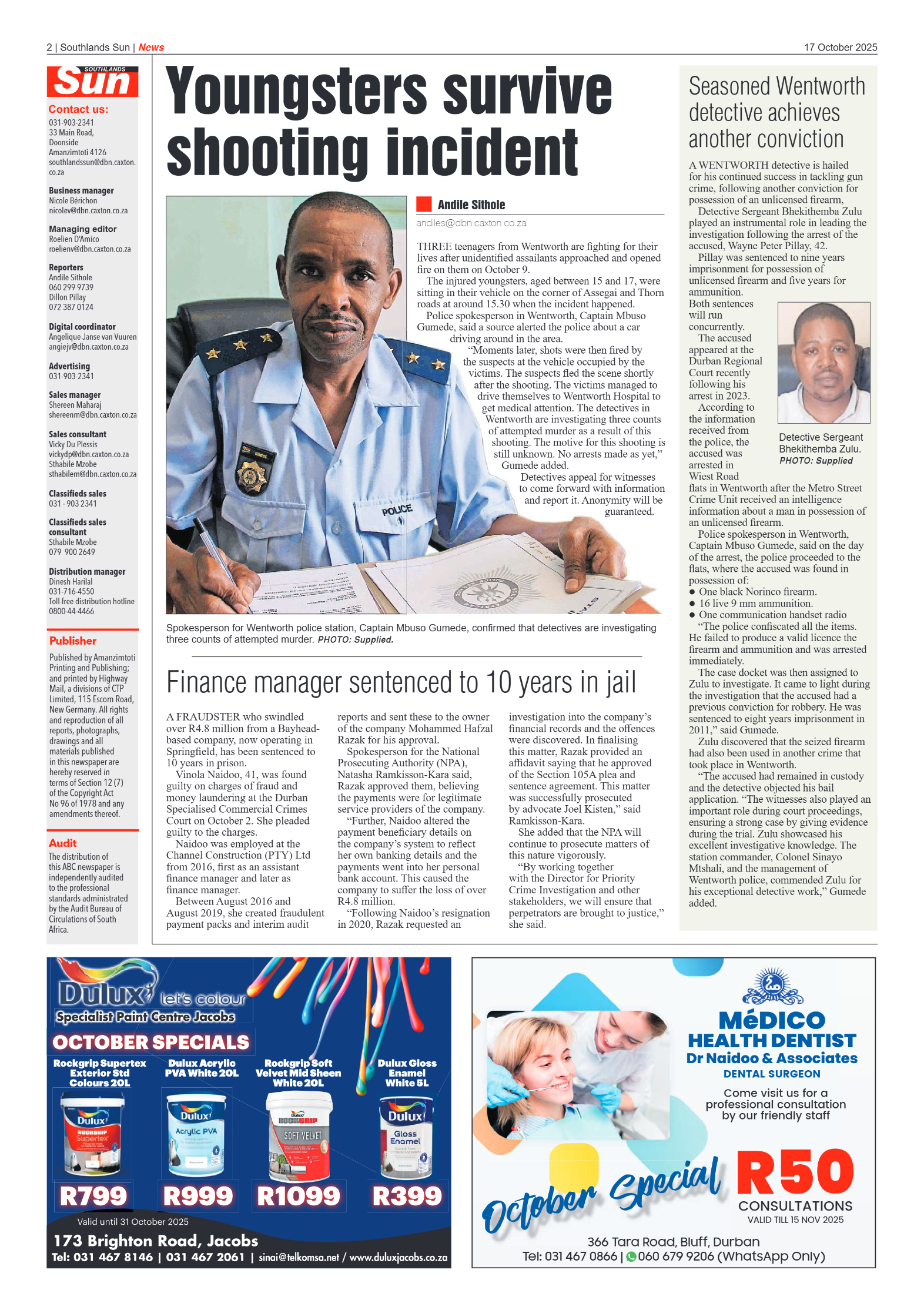 Southlands Sun 17 October 2025 page 2