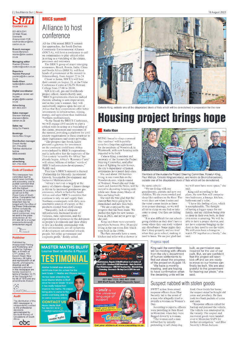 Southlands Sun 18 August 2023 page 2