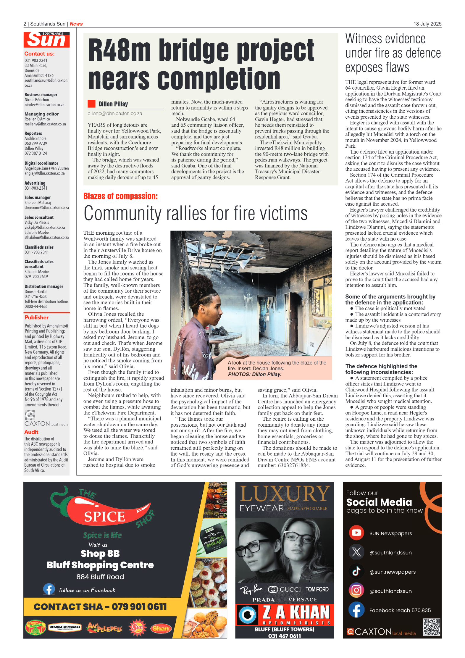 Southlands Sun 18 July 2025 page 2