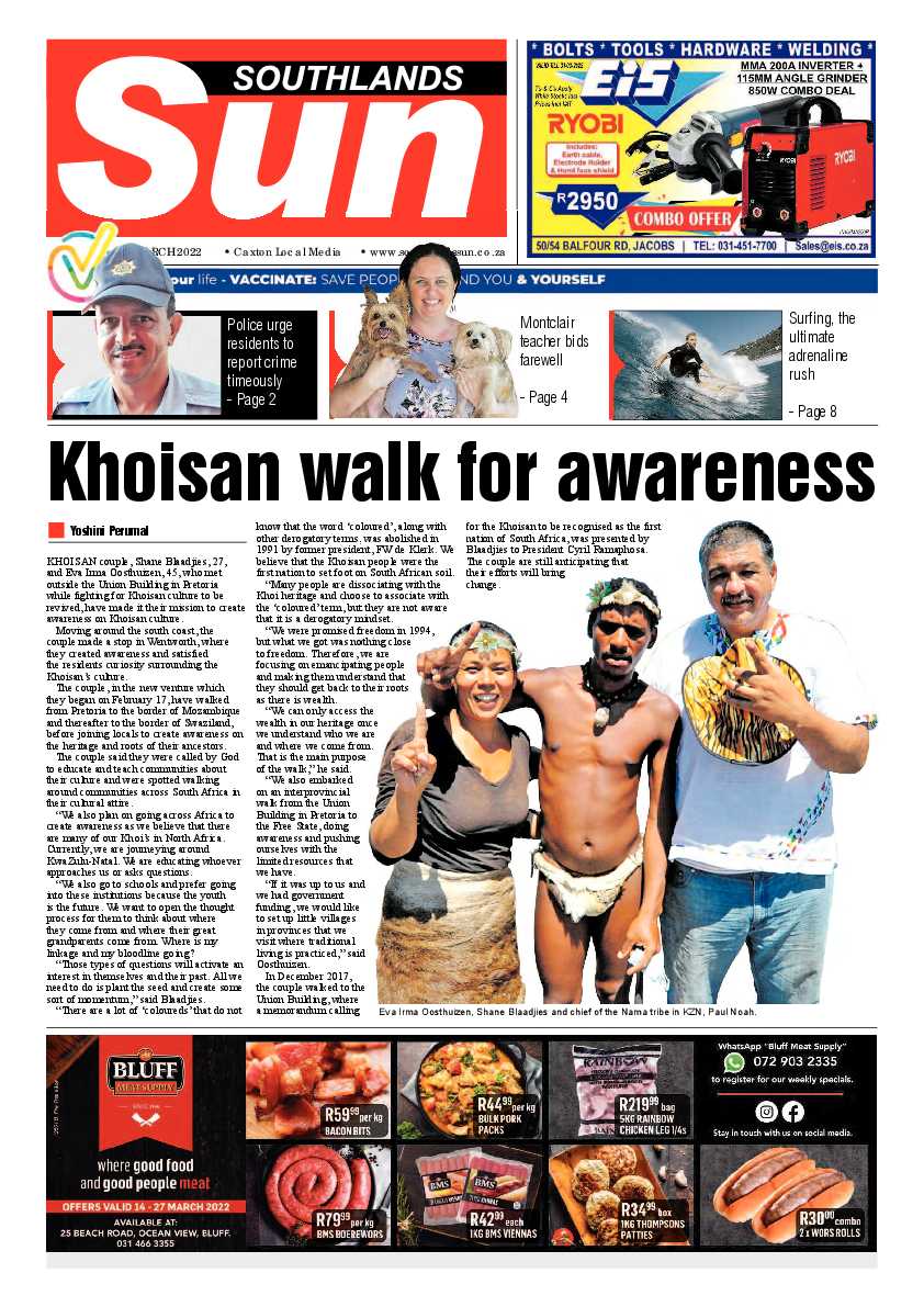 Southlands Sun 18 March 2022 page 1