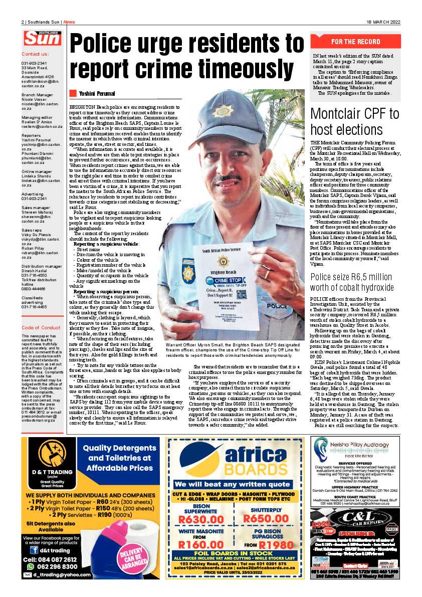 Southlands Sun 18 March 2022 page 2