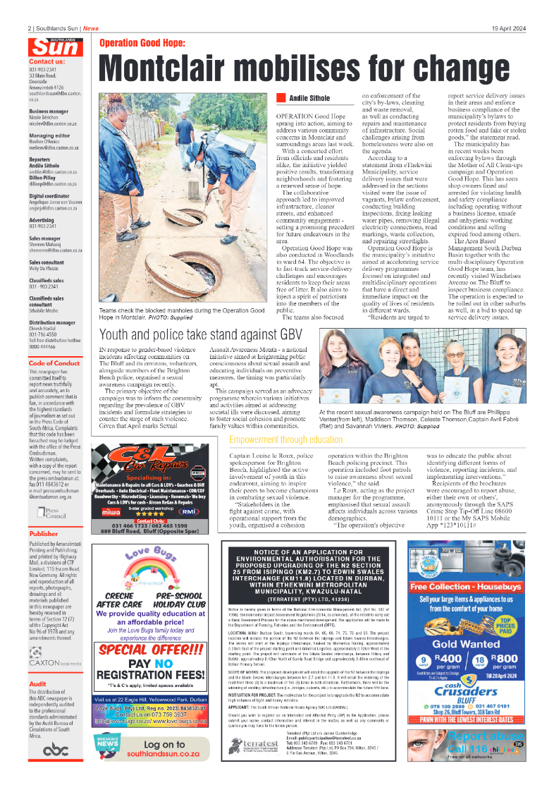 Southlands Sun 19 April 2024 page 2