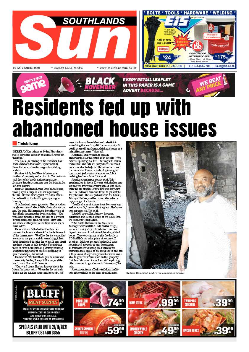 Southlands Sun 19 November 2021 page 1